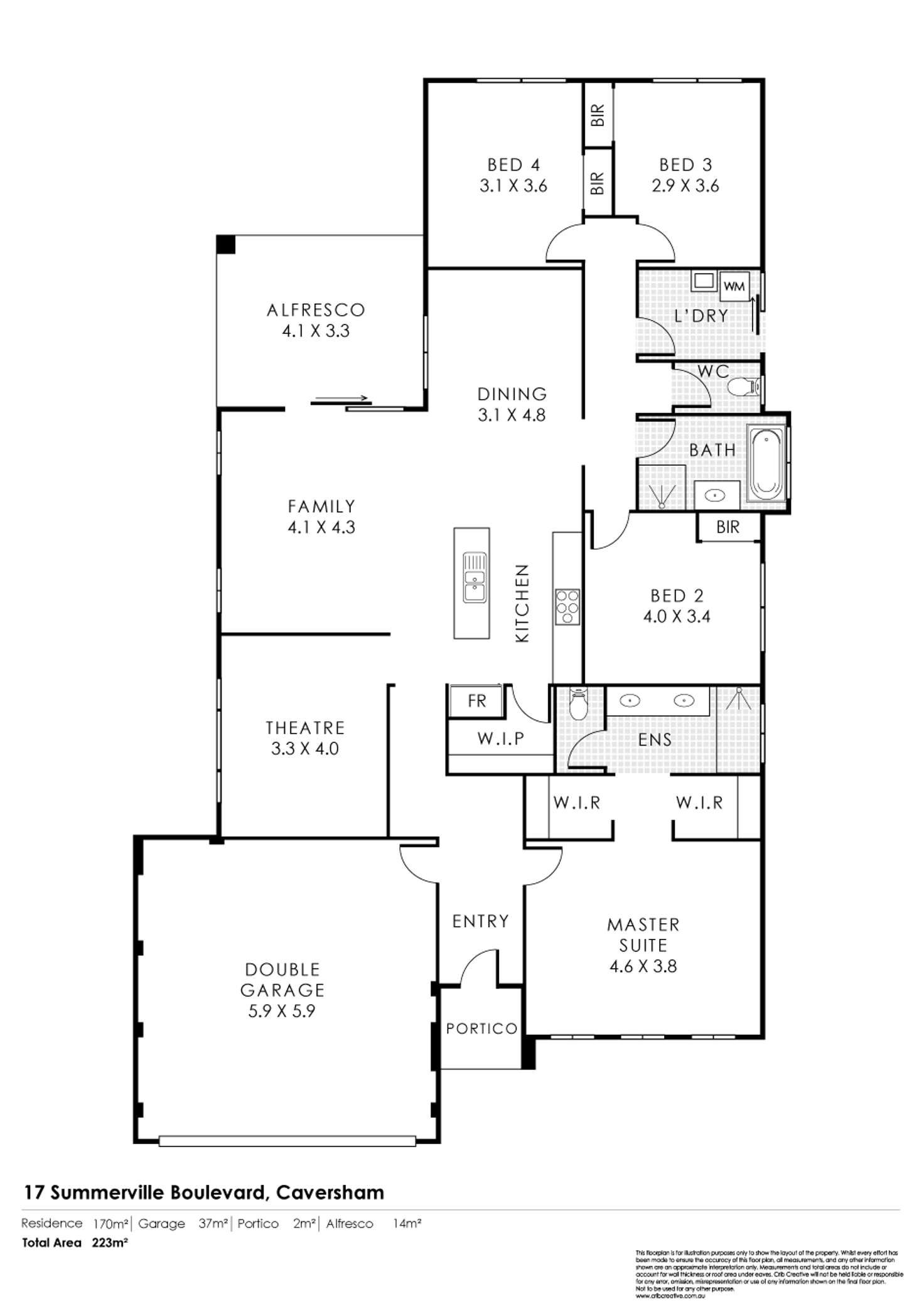 Floorplan of Homely house listing, 17 Summerville Boulevard, Caversham WA 6055