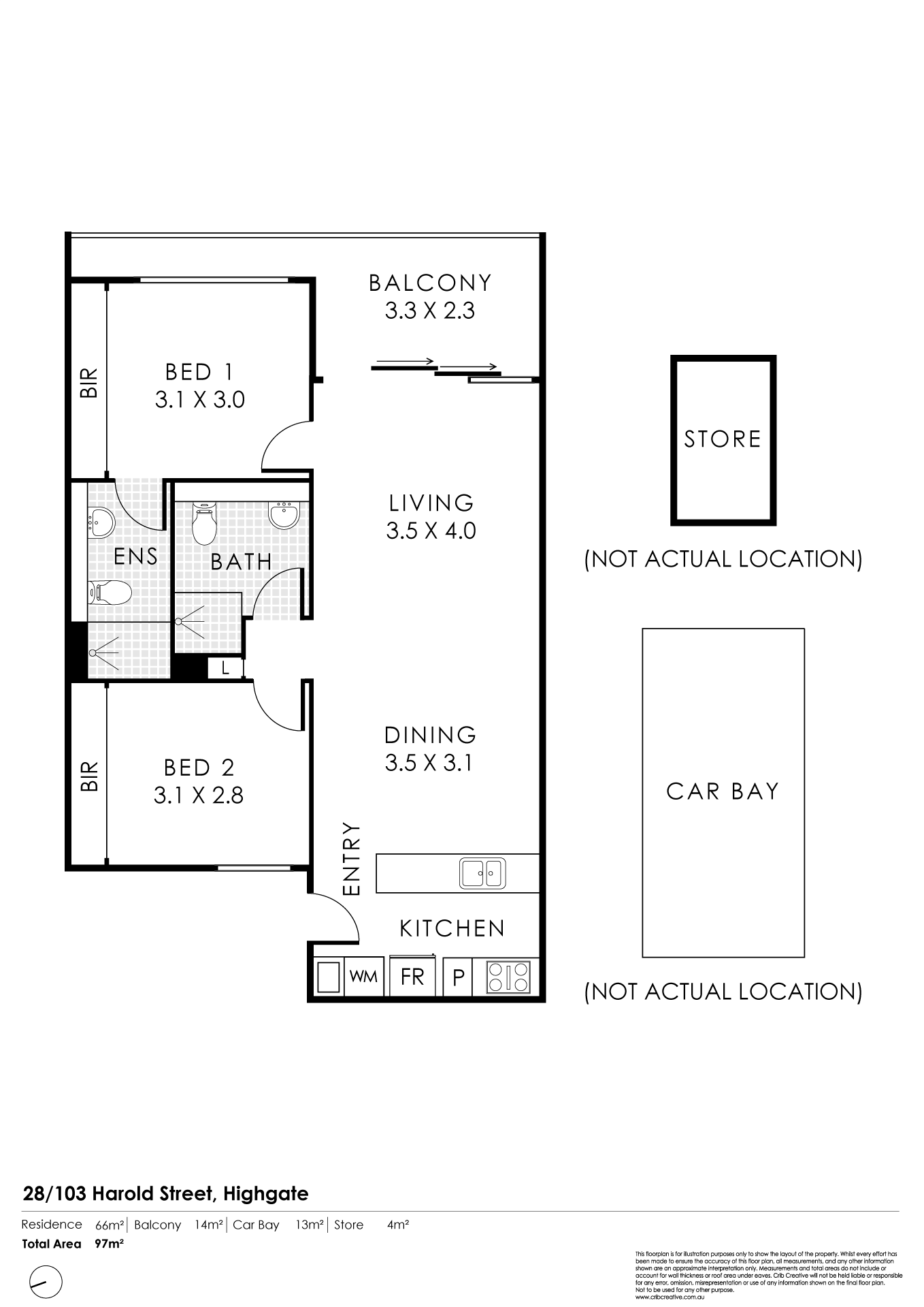 Floorplan of Homely unit listing, 28/103 Harold Street, Highgate WA 6003