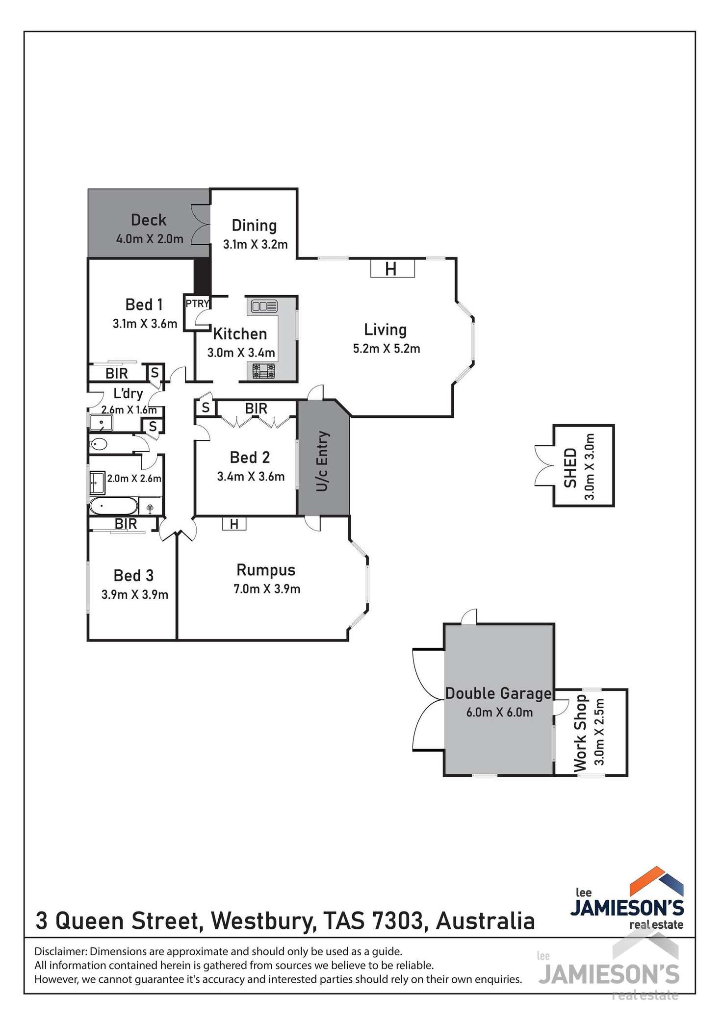 Floorplan of Homely house listing, 3 Queen Street, Westbury TAS 7303