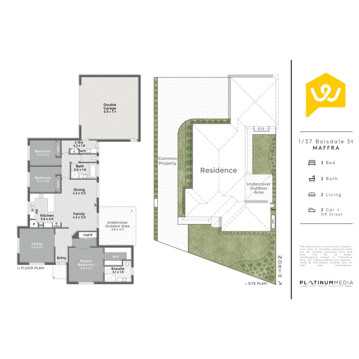 Floorplan of Homely townhouse listing, 1/37 Boisdale Street, Maffra VIC 3860