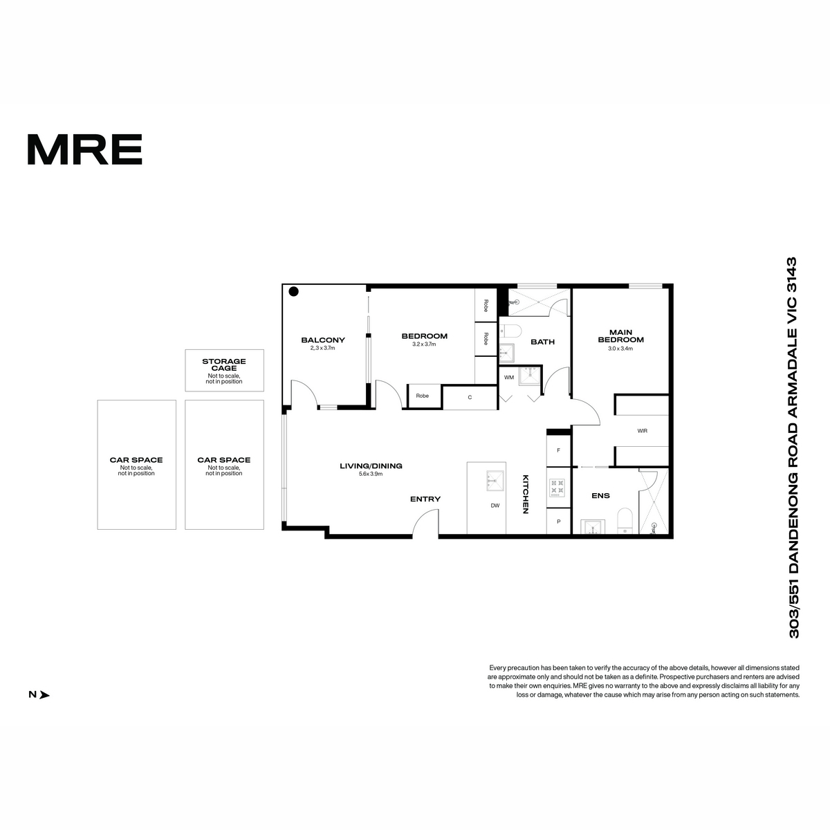 Floorplan of Homely apartment listing, 303/551 Dandenong Road, Armadale VIC 3143