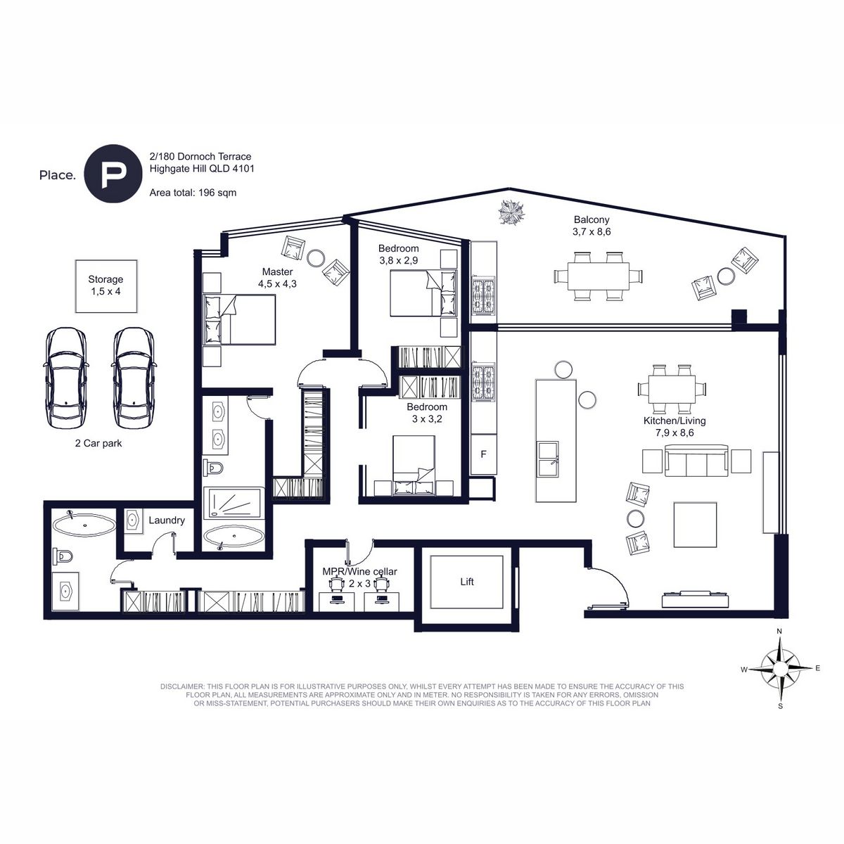 Floorplan of Homely apartment listing, 2/180 Dornoch Terrace, Highgate Hill QLD 4101