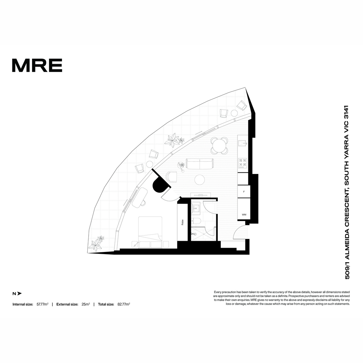 Floorplan of Homely apartment listing, 509/1 Almeida Crescent, South Yarra VIC 3141