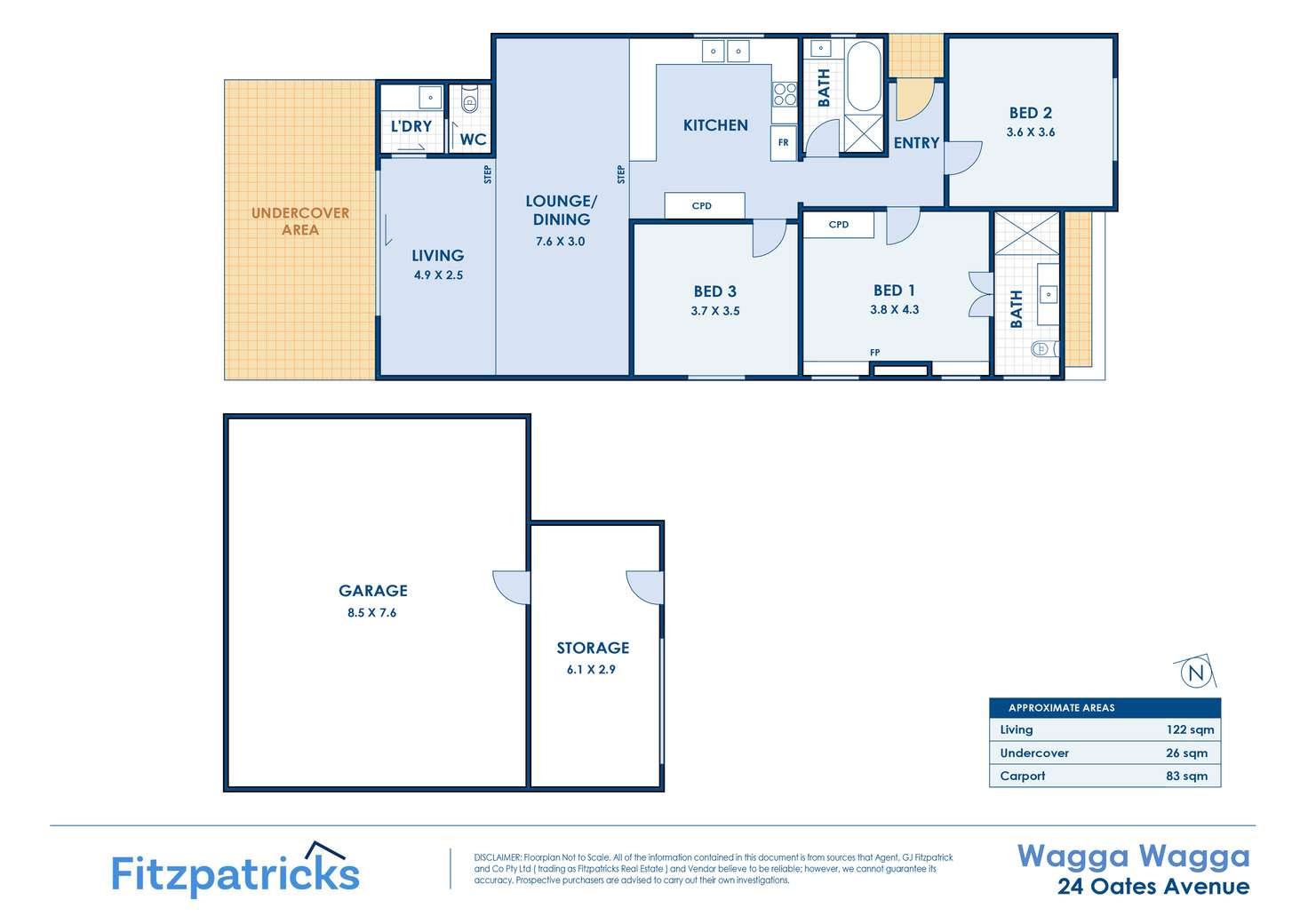 Floorplan of Homely house listing, 24 Oates Avenue, Wagga Wagga NSW 2650