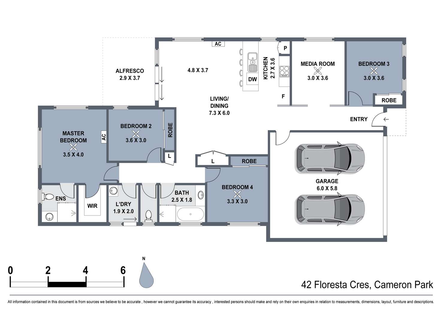Floorplan of Homely house listing, 42 Floresta Crescent, Cameron Park NSW 2285