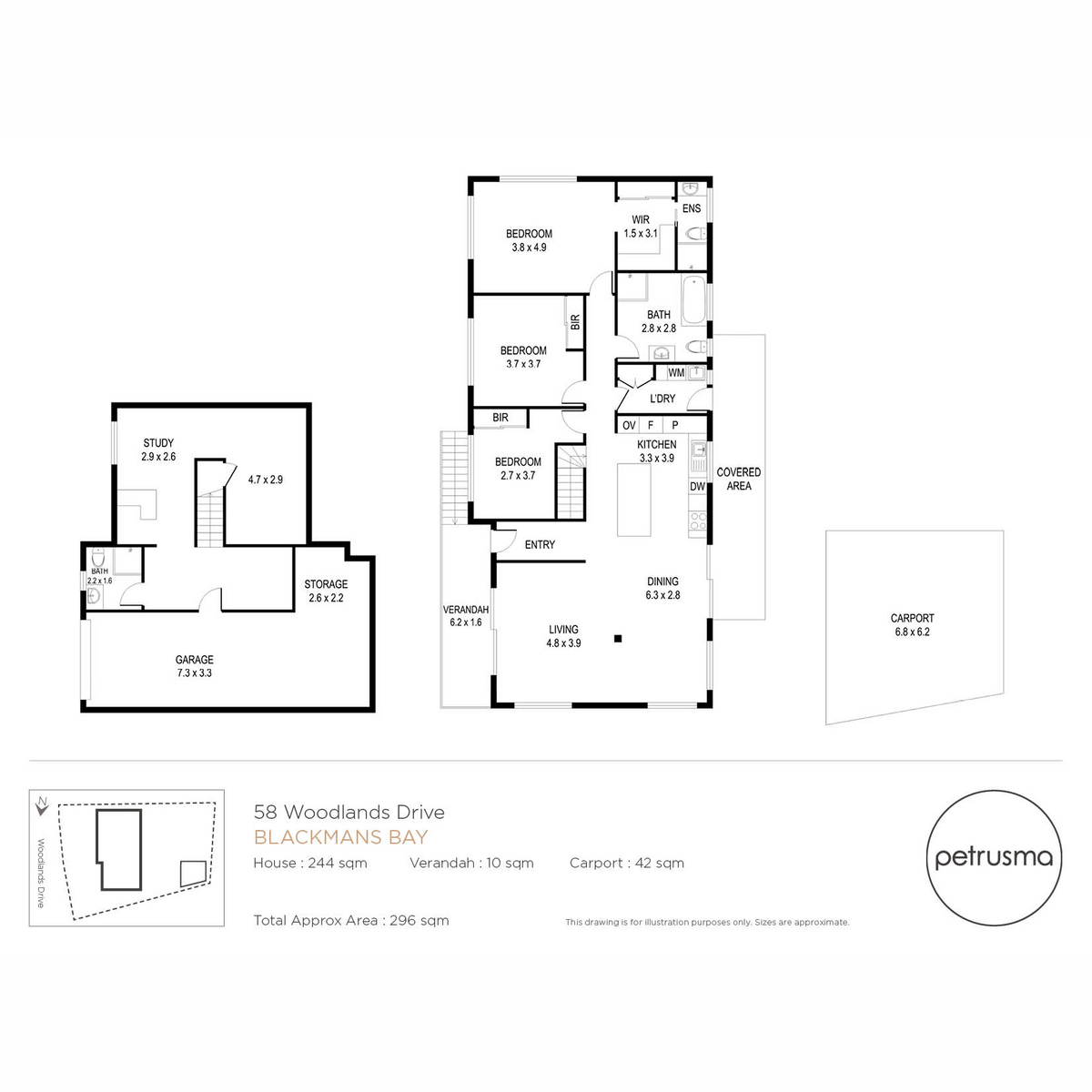 Floorplan of Homely house listing, 58 Woodlands Drive, Blackmans Bay TAS 7052