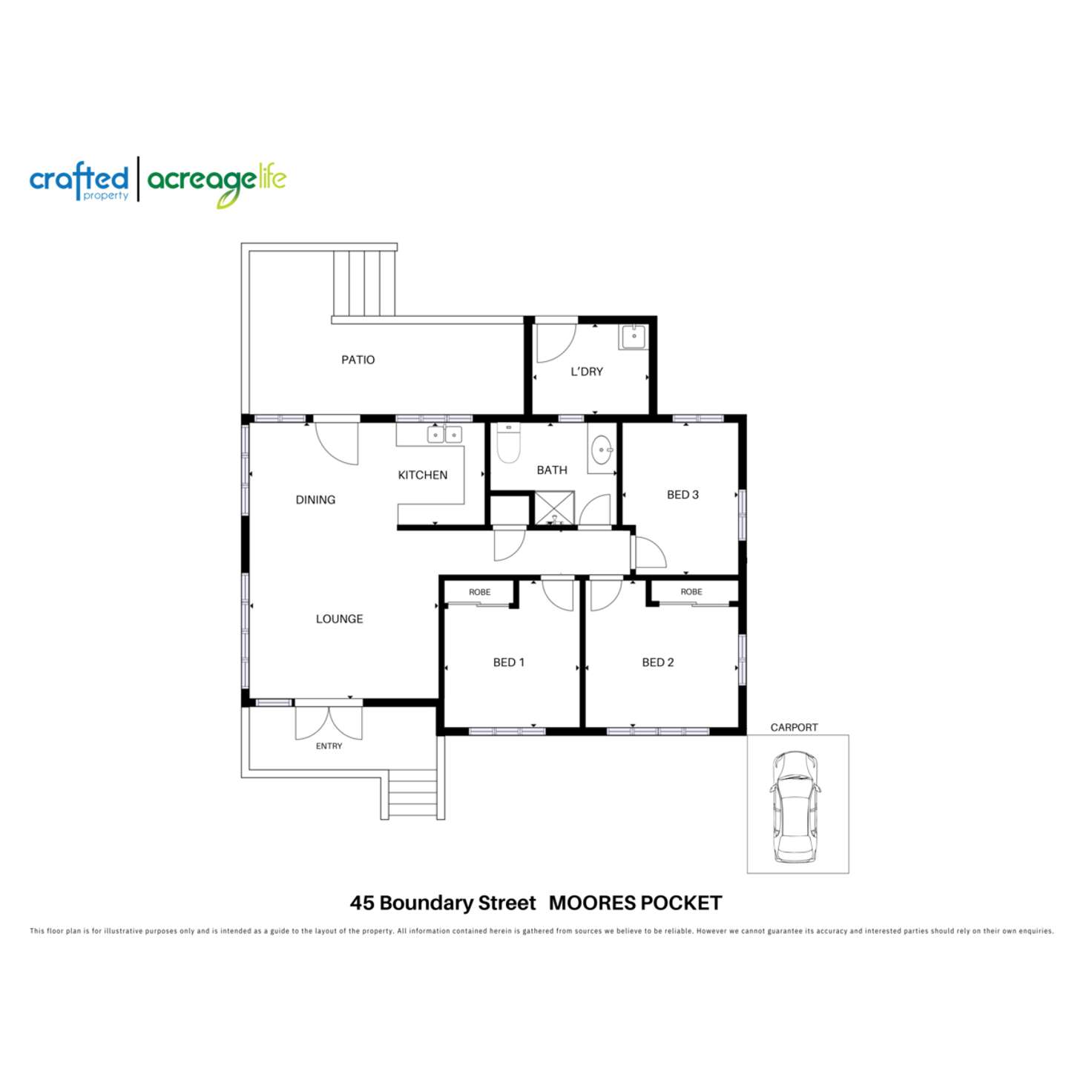 Floorplan of Homely house listing, 45 Boundary Street, Moores Pocket QLD 4305