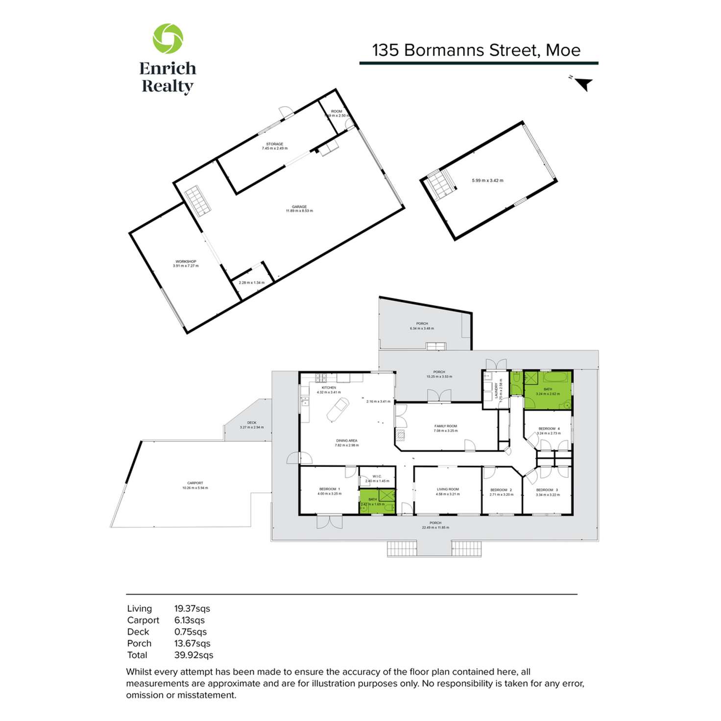 Floorplan of Homely house listing, 135 Borrmans Street, Moe VIC 3825