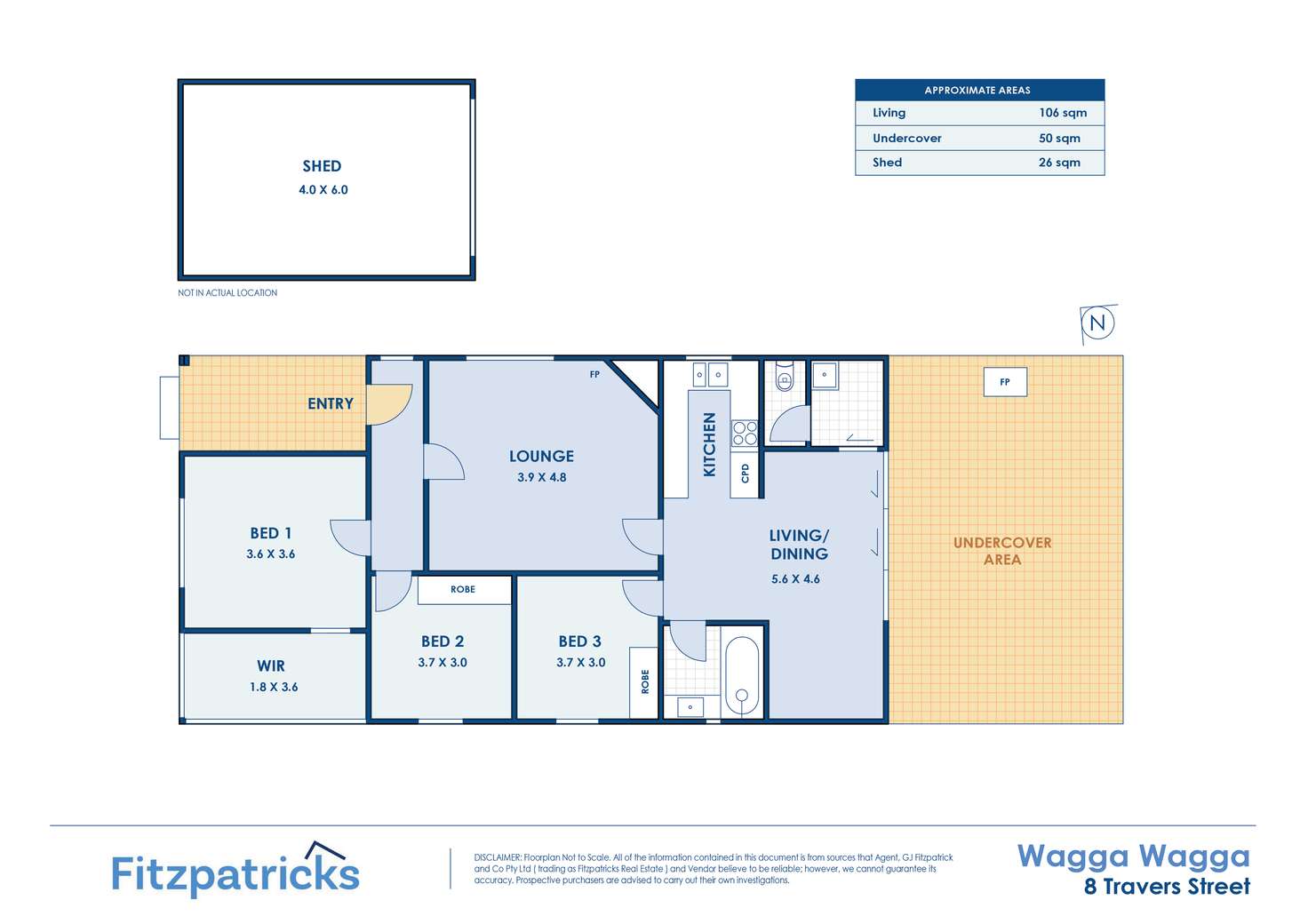 Floorplan of Homely house listing, 8 Travers Street, Wagga Wagga NSW 2650