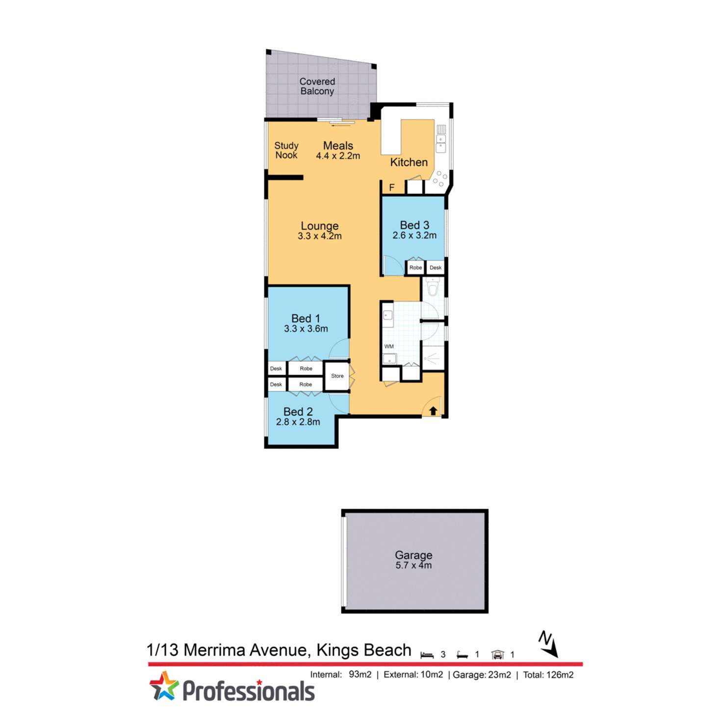 Floorplan of Homely unit listing, 1/13 Merrima Avenue, Kings Beach QLD 4551