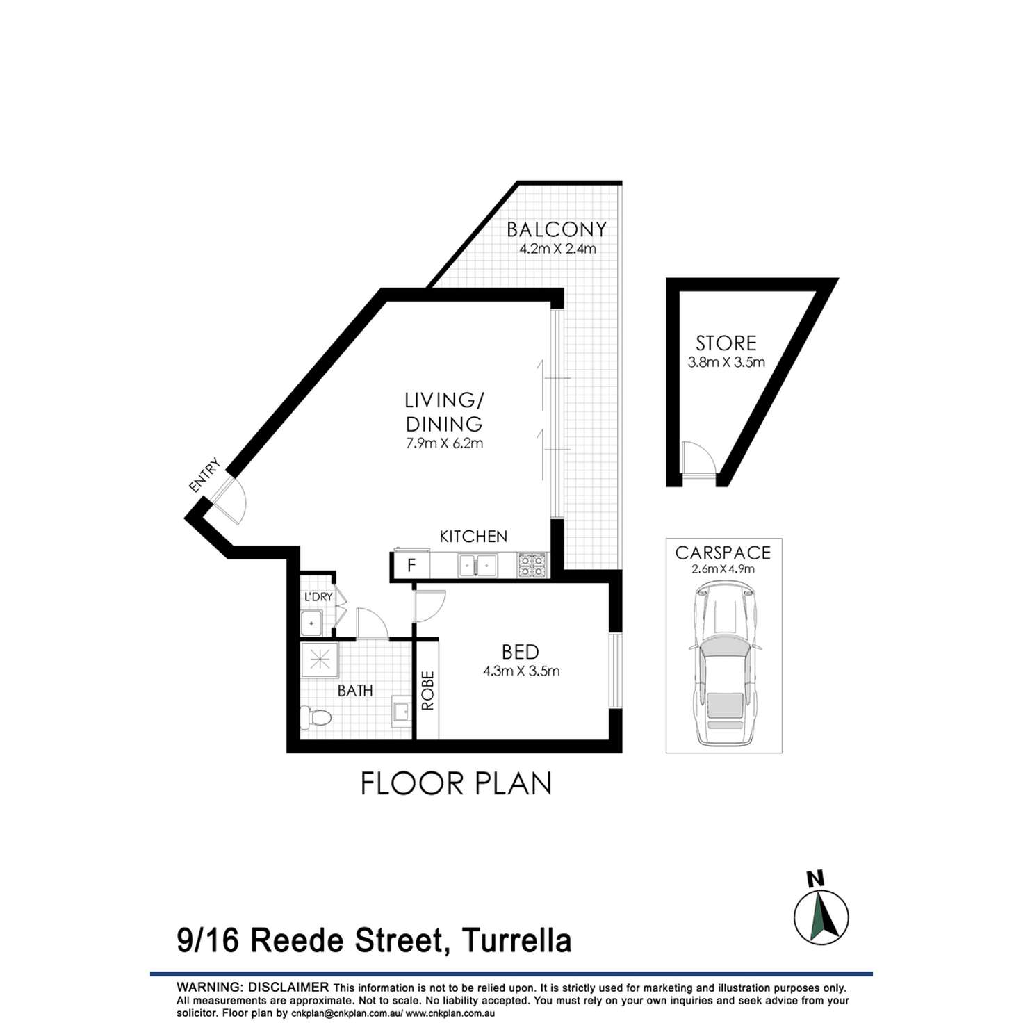 Floorplan of Homely apartment listing, 9/16 Reede Street, Turrella NSW 2205