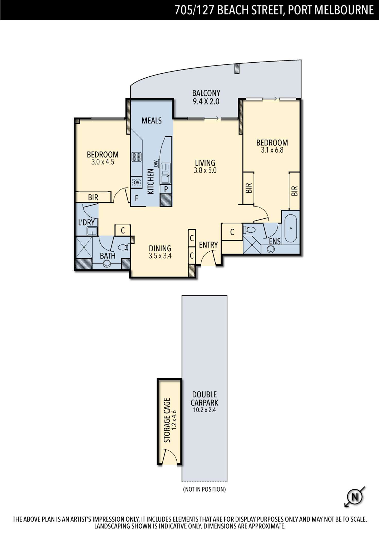 Floorplan of Homely apartment listing, 705/127 Beach Street, Port Melbourne VIC 3207