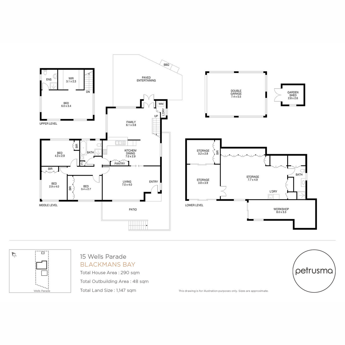Floorplan of Homely house listing, 15 Wells Parade, Blackmans Bay TAS 7052