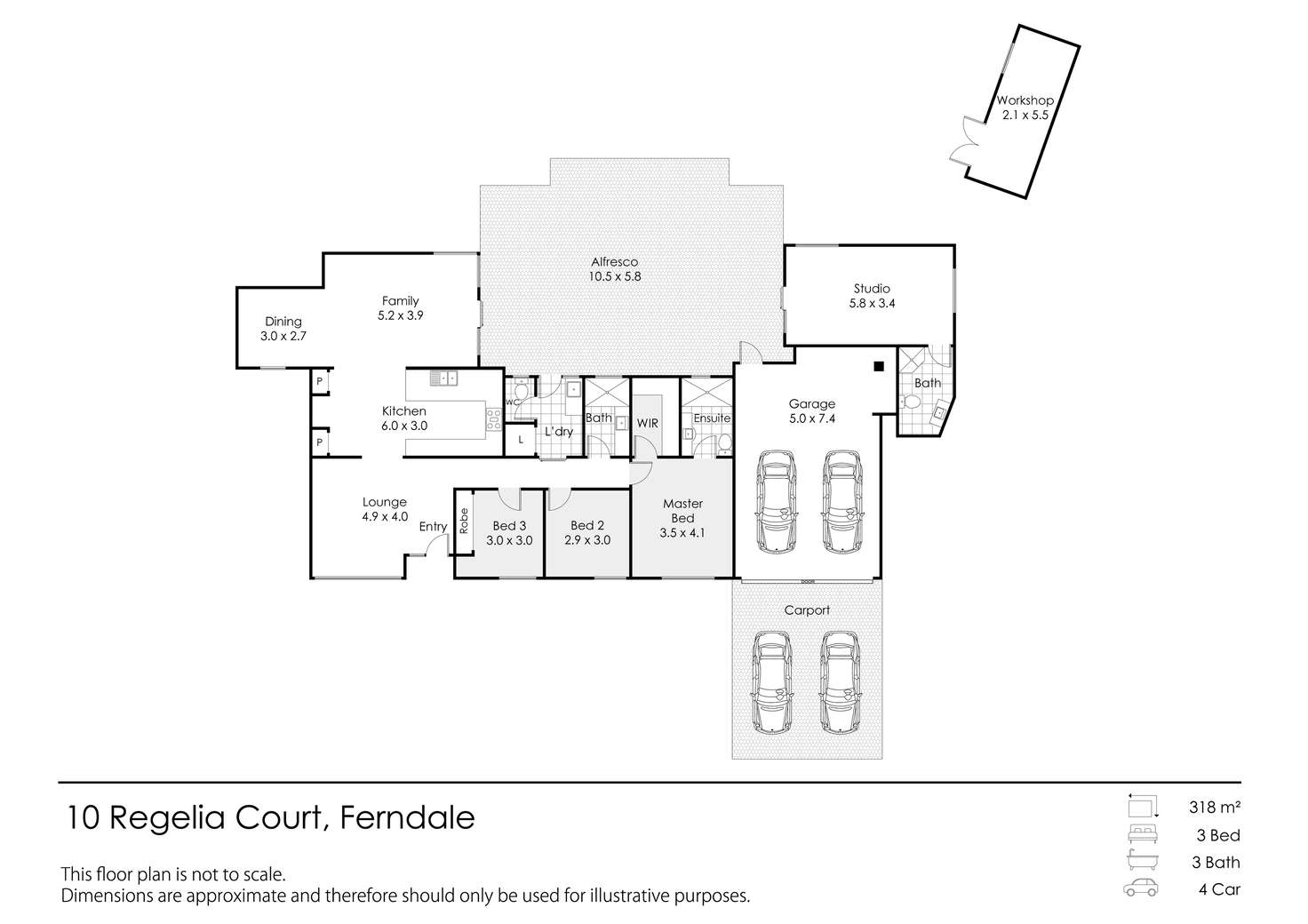 Floorplan of Homely house listing, 10 Regelia Court, Ferndale WA 6148