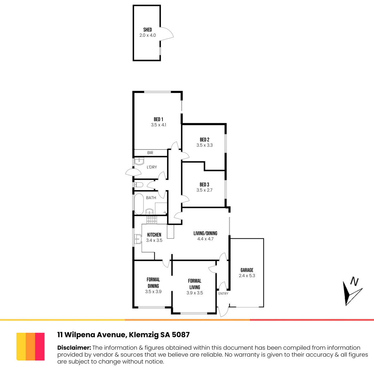 Floorplan of Homely house listing, 11 Wilpena Avenue, Klemzig SA 5087