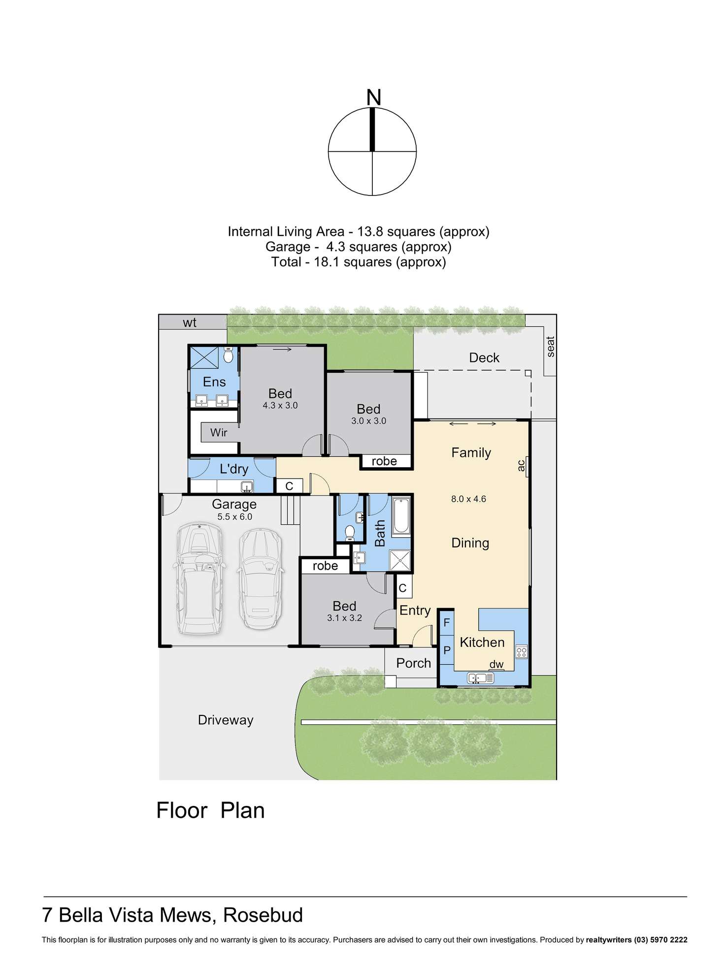 Floorplan of Homely house listing, 7 Bella Vista Mews, Rosebud VIC 3939