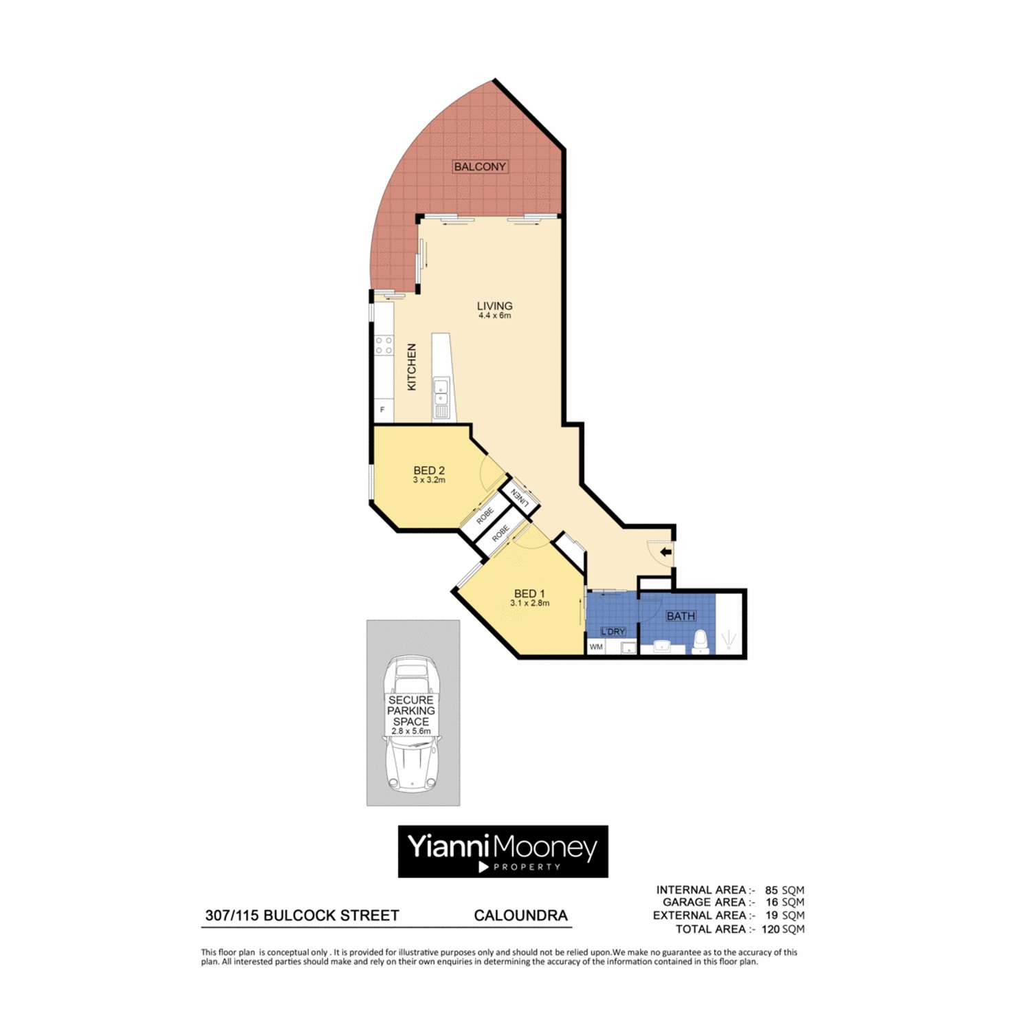 Floorplan of Homely apartment listing, 307/115 Bulcock Street, Caloundra QLD 4551