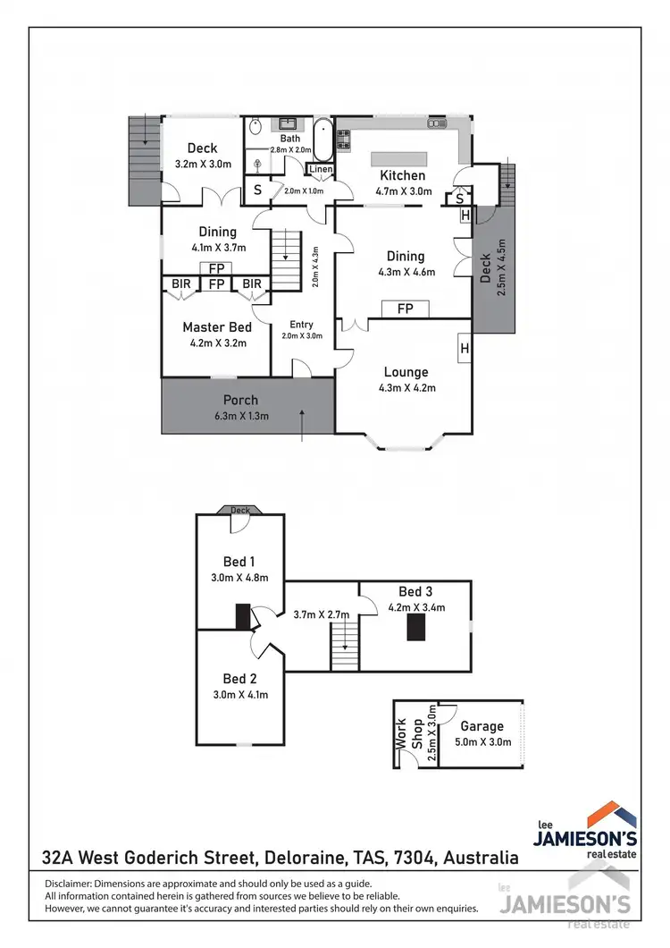 Floorplan of Homely house listing, 32A West Goderich Street, Deloraine TAS 7304