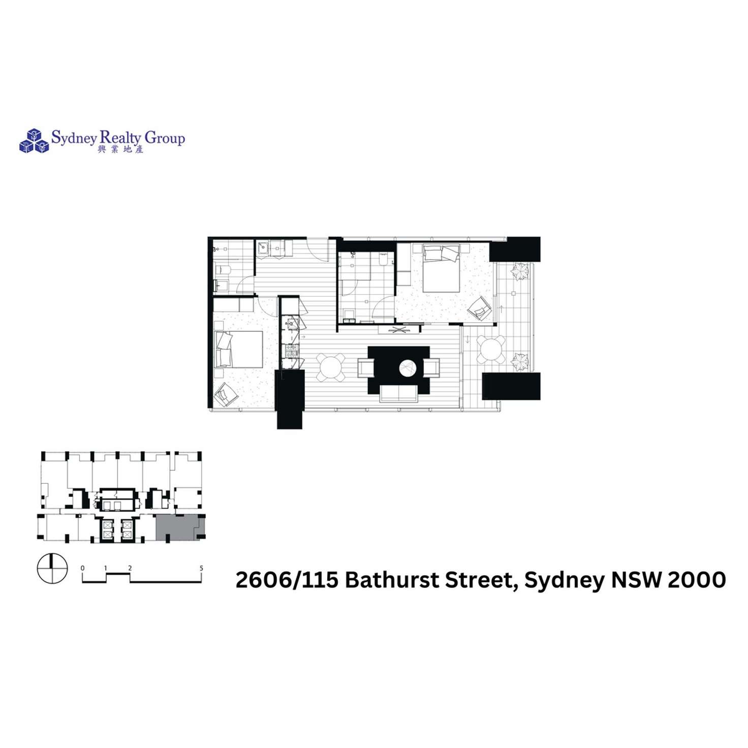 Floorplan of Homely apartment listing, 2606/117 Bathurst Street, Sydney NSW 2000