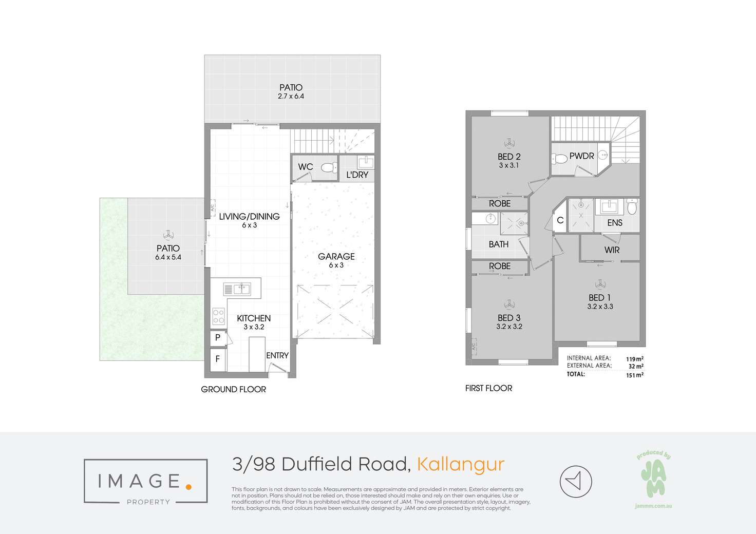 Floorplan of Homely townhouse listing, 3/98 Duffield Road, Kallangur QLD 4503