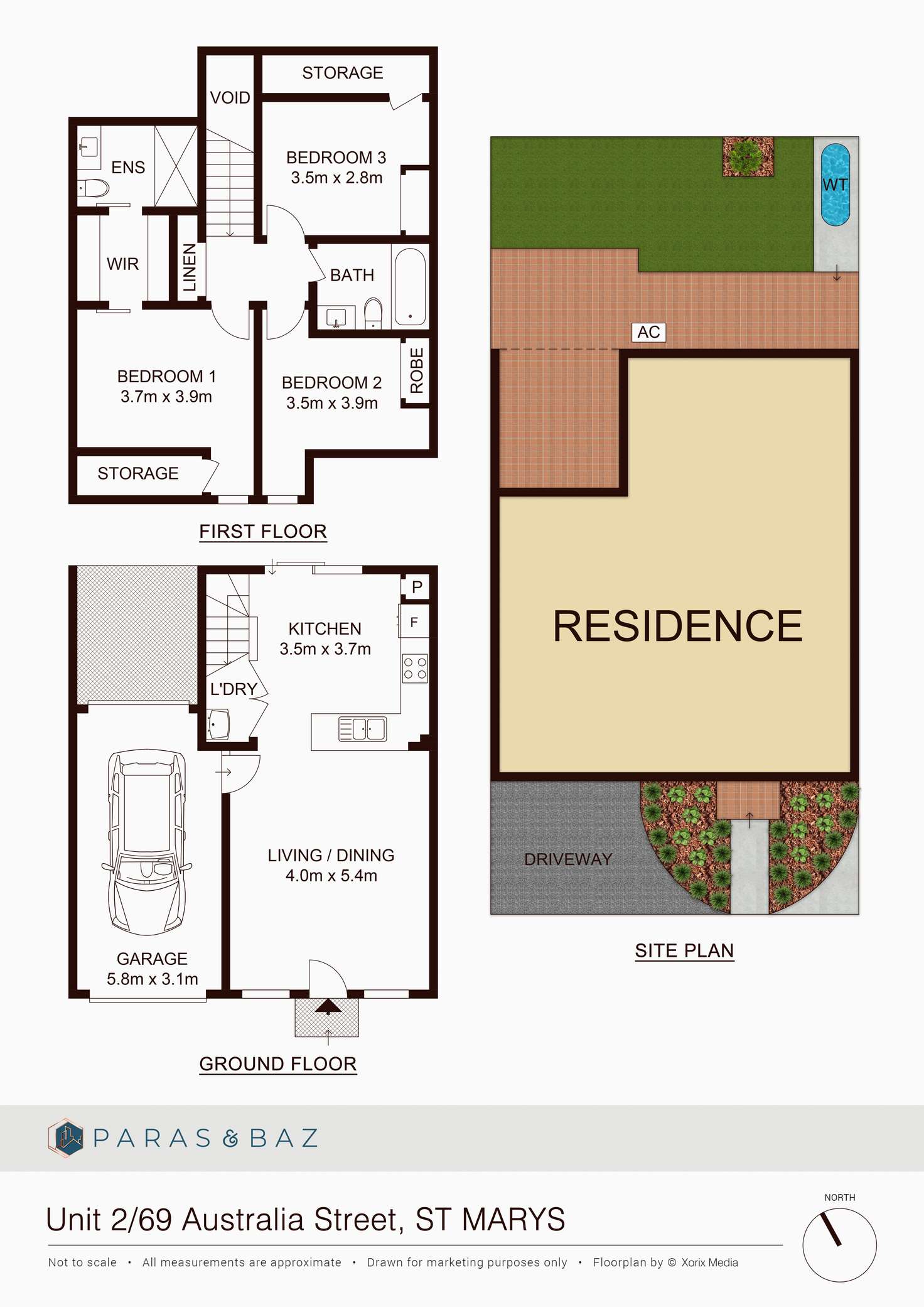 Floorplan of Homely townhouse listing, 2/69 Australia Street, St Marys NSW 2760