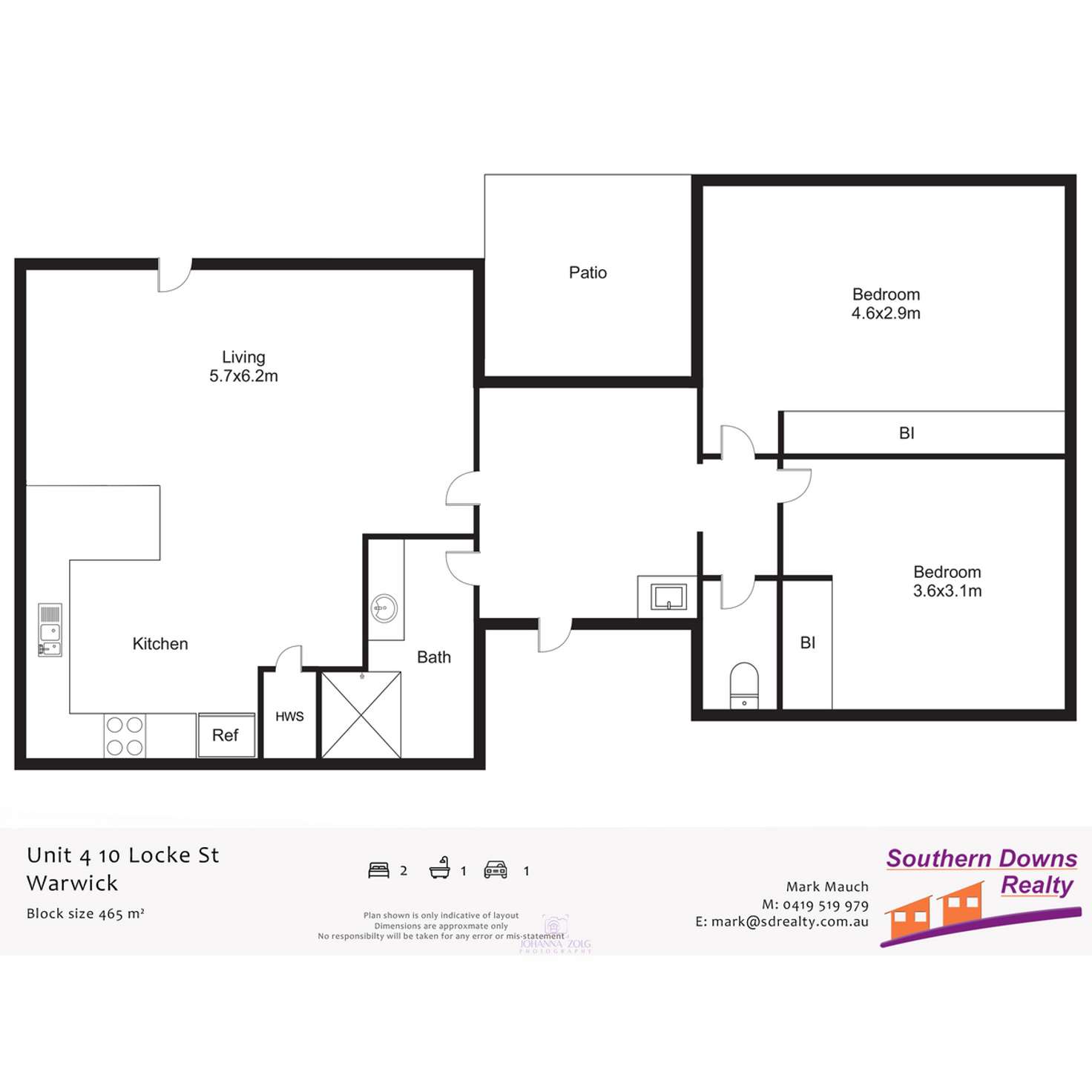 Floorplan of Homely unit listing, 4/10 Locke Street, Warwick QLD 4370