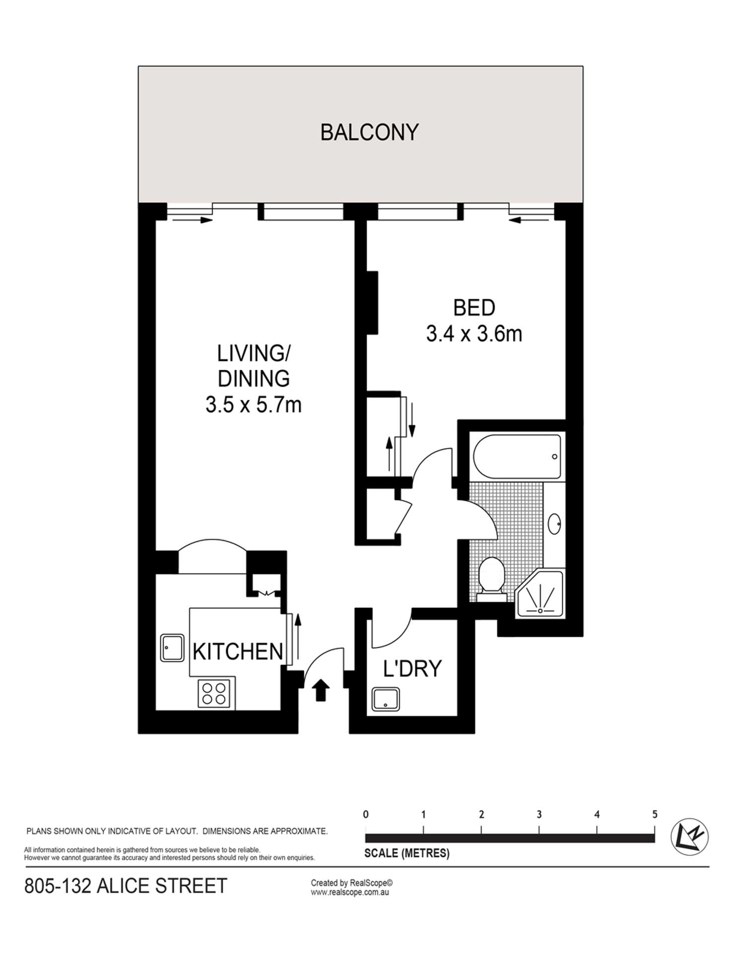 Floorplan of Homely apartment listing, 805/132 Alice Street, Brisbane City QLD 4000