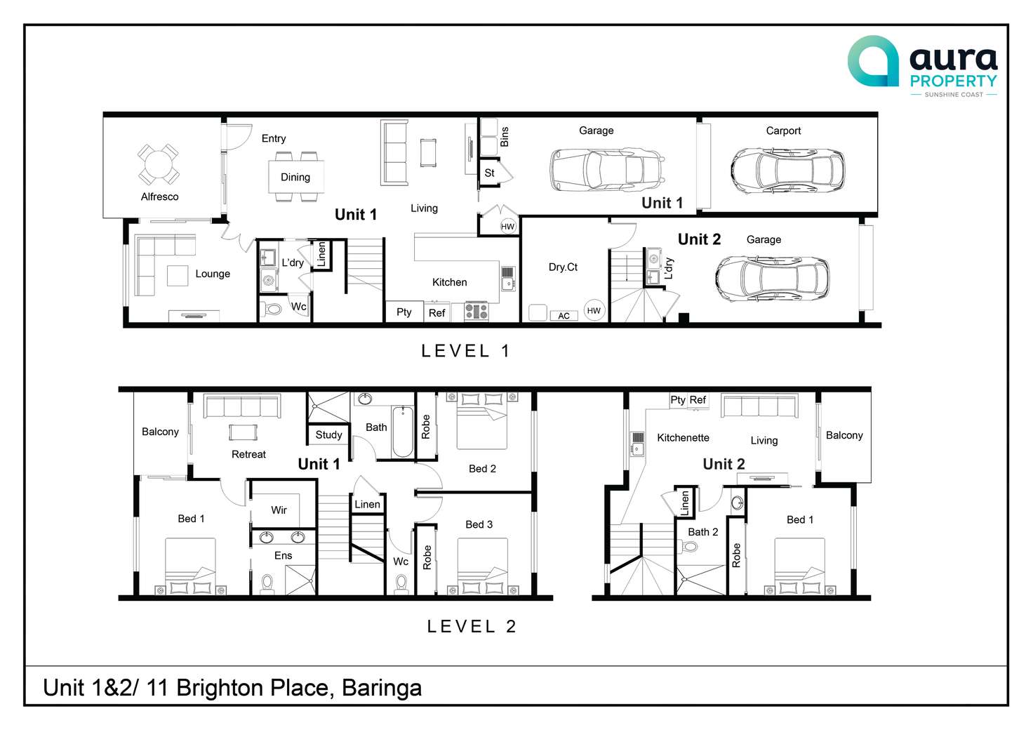 Floorplan of Homely house listing, 1 & 2/11 Brighton Place, Baringa QLD 4551