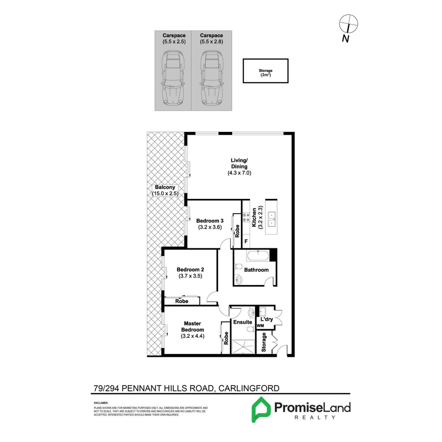 Floorplan of Homely apartment listing, 79/294-302 Pennant Hills Road, Carlingford NSW 2118
