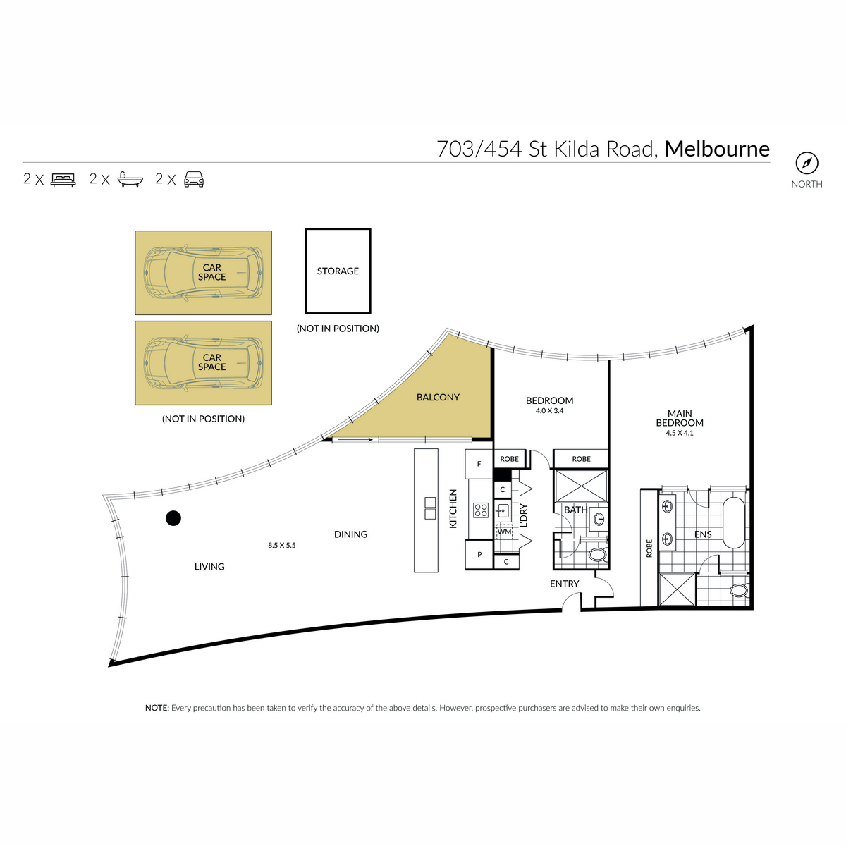 Floorplan of Homely apartment listing, 703/454 St Kilda Road, Melbourne VIC 3004