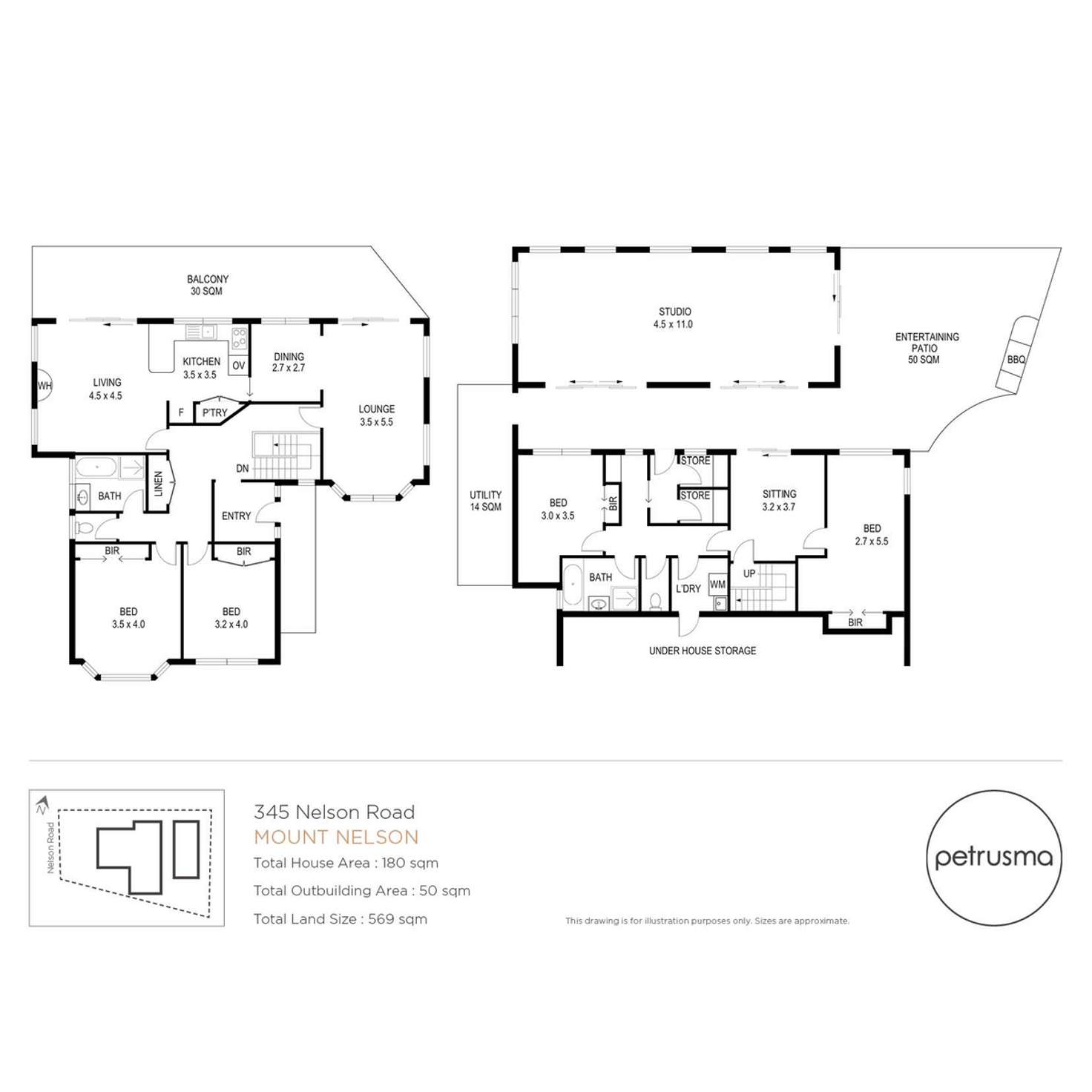 Floorplan of Homely house listing, 345 Nelson Road, Mount Nelson TAS 7007
