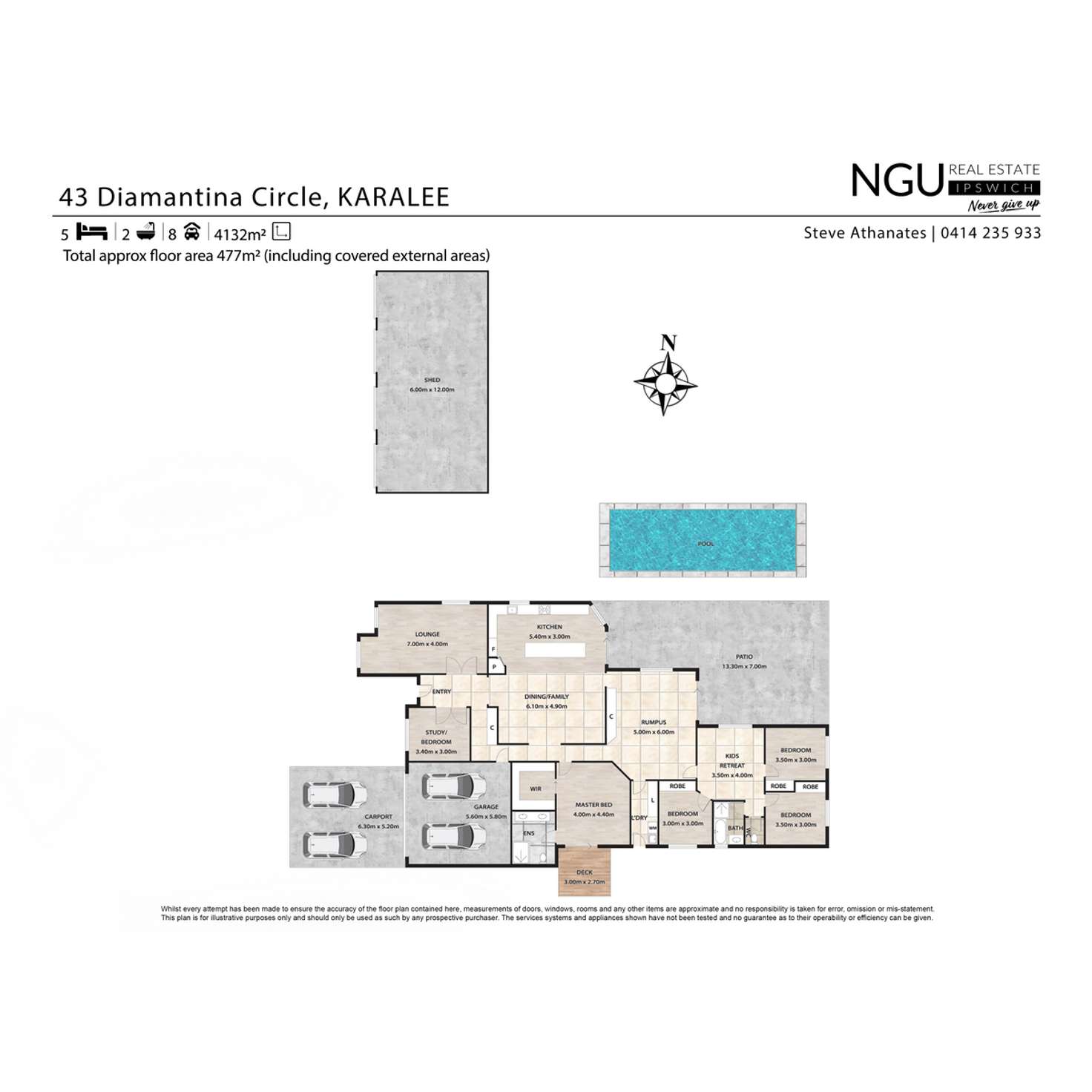 Floorplan of Homely house listing, 43 Diamantina Circle, Karalee QLD 4306