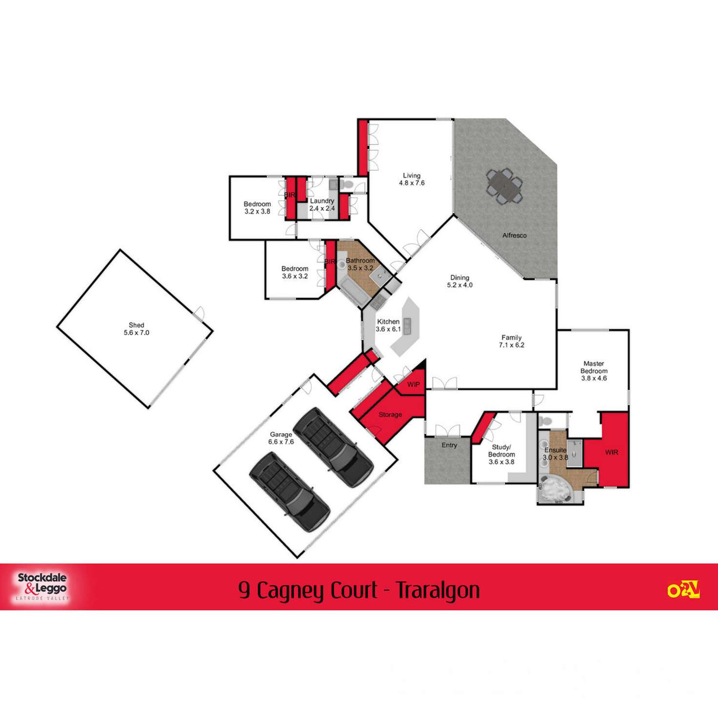 Floorplan of Homely house listing, 9 Cagney Court, Traralgon VIC 3844