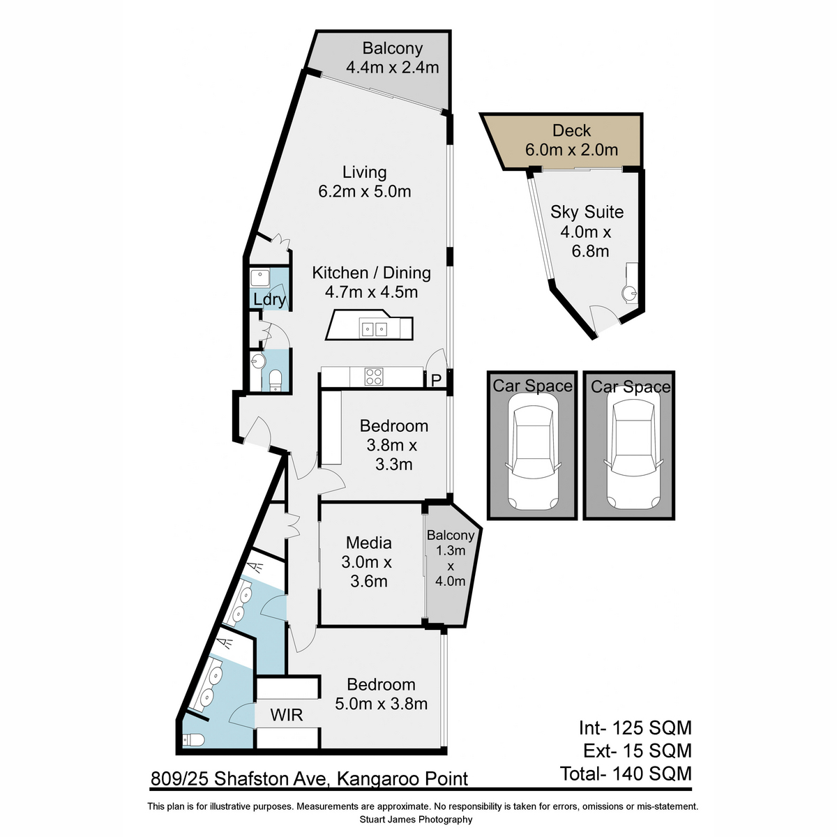 Floorplan of Homely apartment listing, 809/25 Shafston Avenue, Kangaroo Point QLD 4169