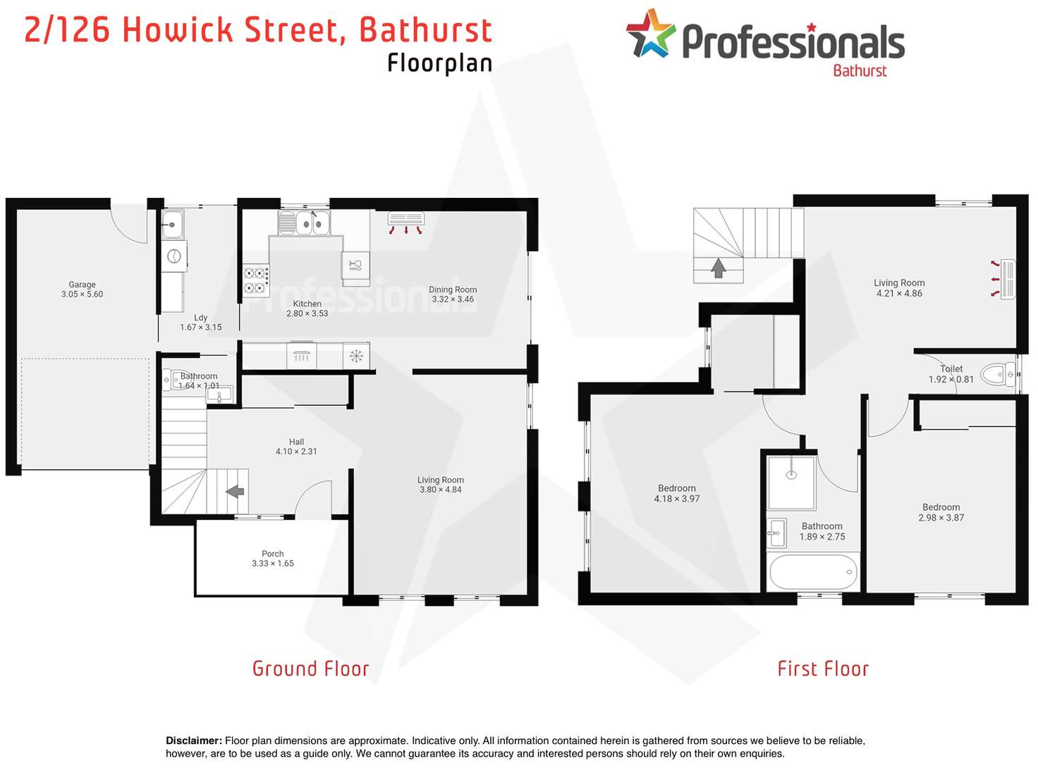 Floorplan of Homely townhouse listing, 2/126 Howick Street, Bathurst NSW 2795