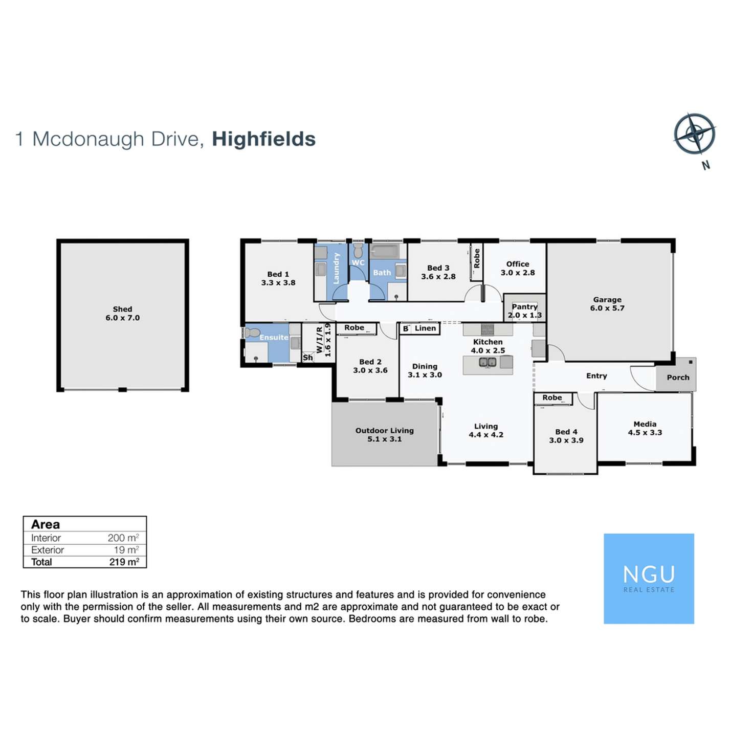 Floorplan of Homely house listing, 1 McDonaugh Drive, Highfields QLD 4352