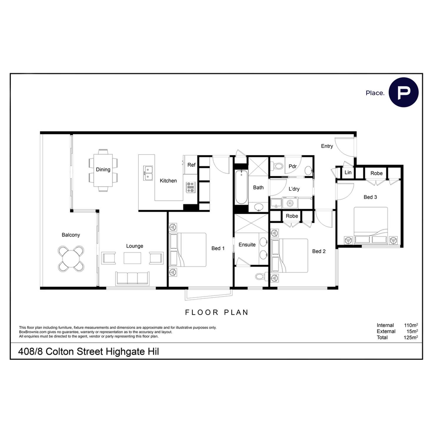 Floorplan of Homely apartment listing, 408/8 Colton Street, Highgate Hill QLD 4101