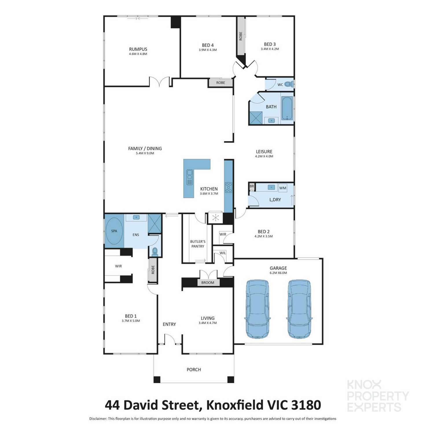 Floorplan of Homely house listing, 44 David Street, Knoxfield VIC 3180