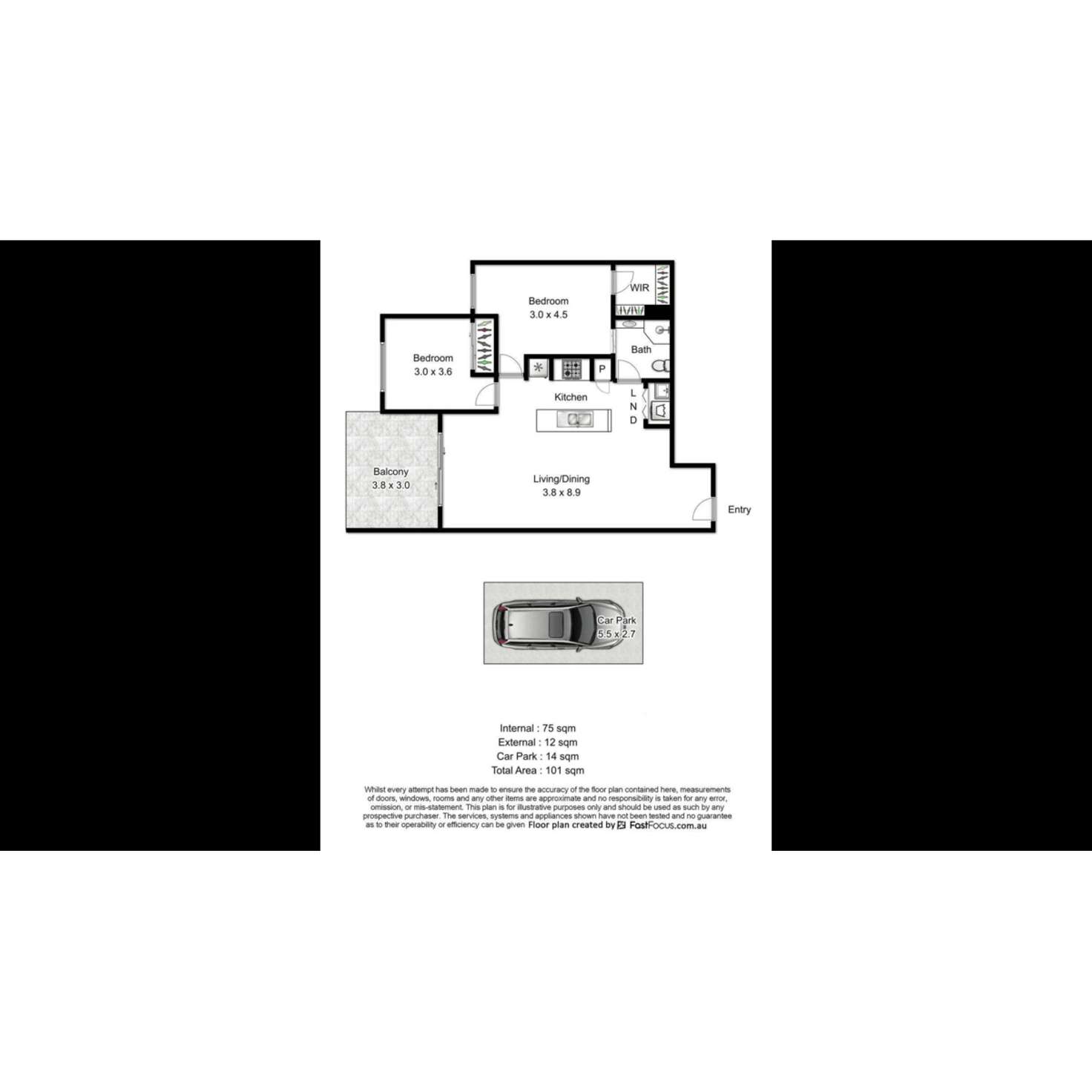 Floorplan of Homely apartment listing, 704/6 Exford Street, Brisbane City QLD 4000