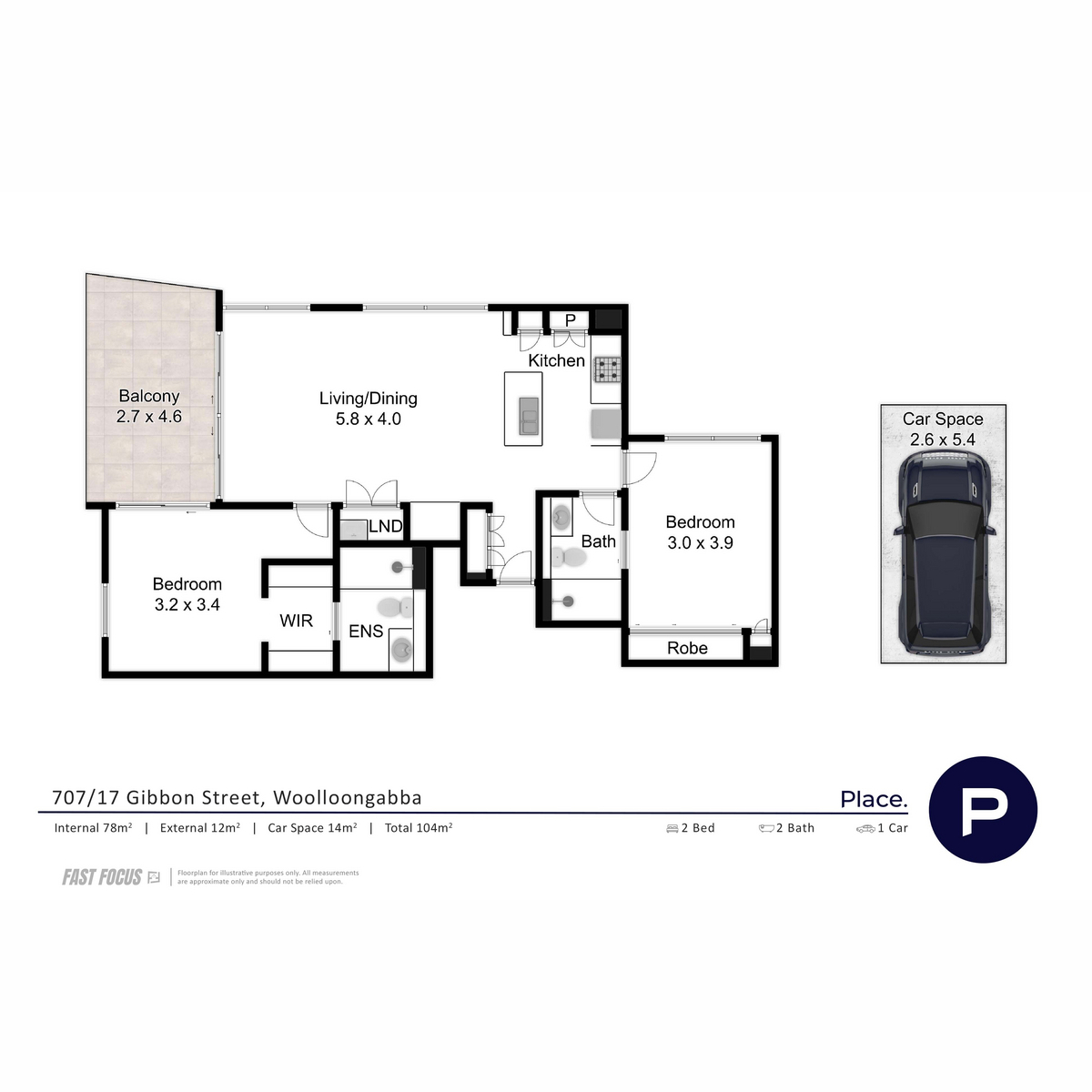 Floorplan of Homely apartment listing, 707/17 Gibbon Street, Woolloongabba QLD 4102