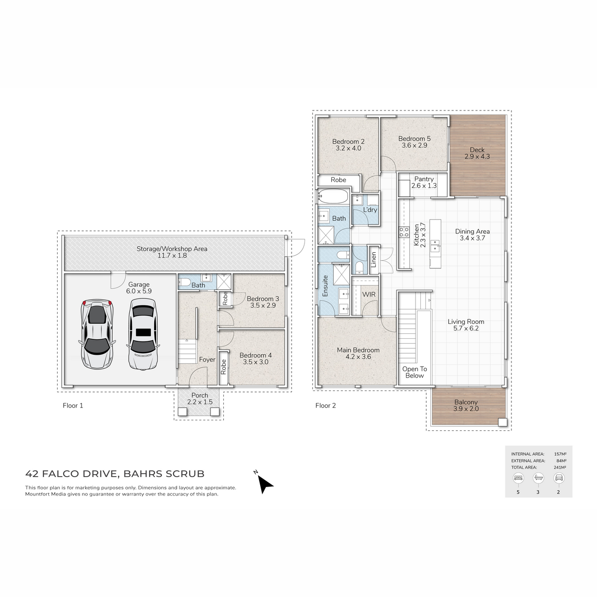 Floorplan of Homely house listing, 42 FALCO Drive, Bahrs Scrub QLD 4207