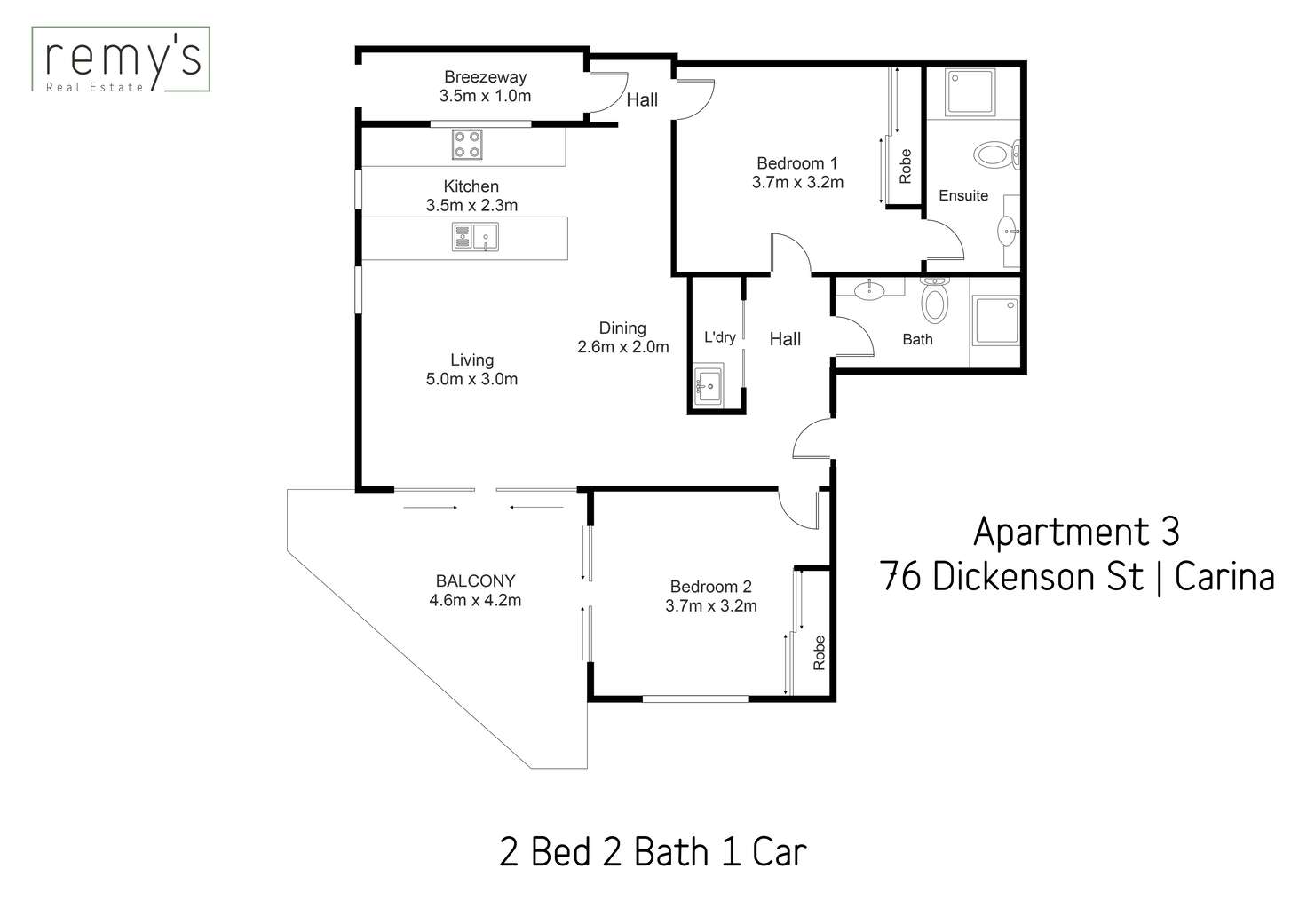 Floorplan of Homely apartment listing, 3/76 Dickenson Street, Carina QLD 4152