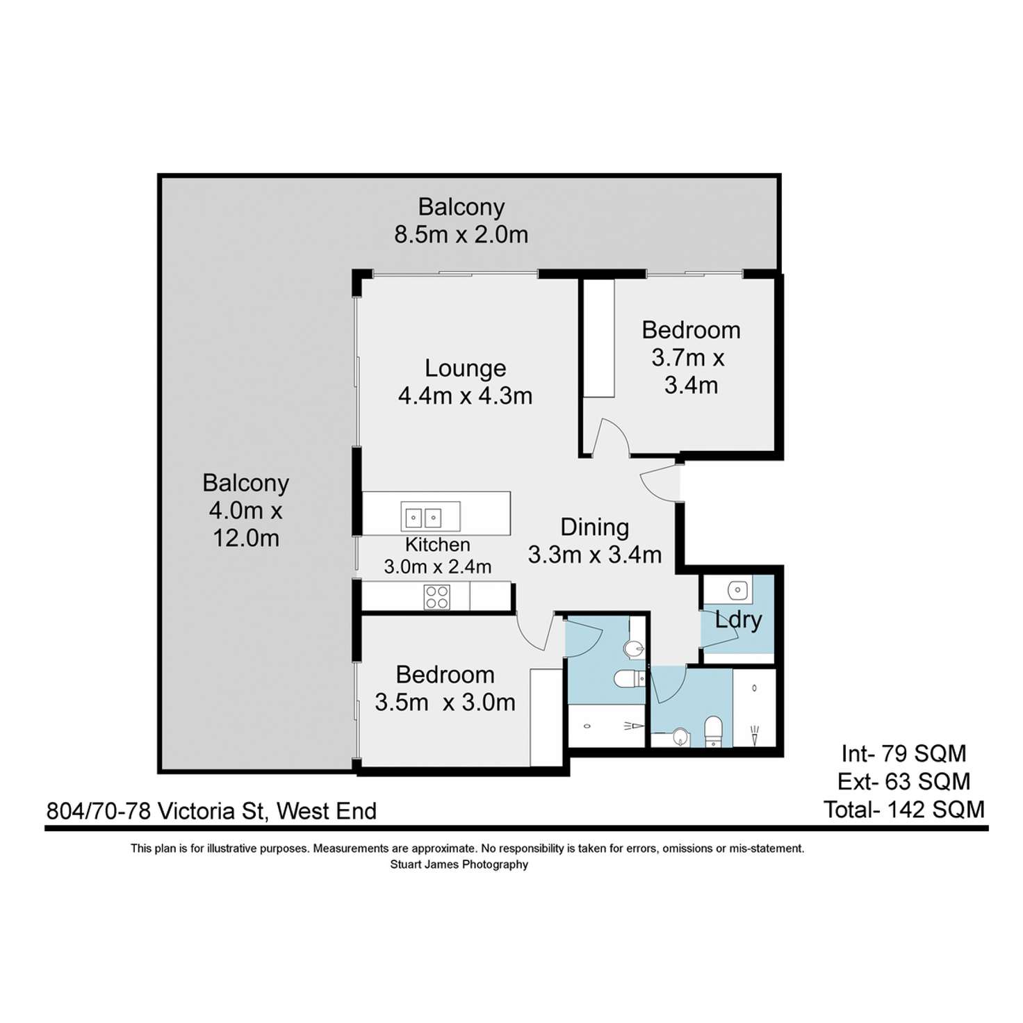 Floorplan of Homely apartment listing, 804/70-78 Victoria Street, West End QLD 4101