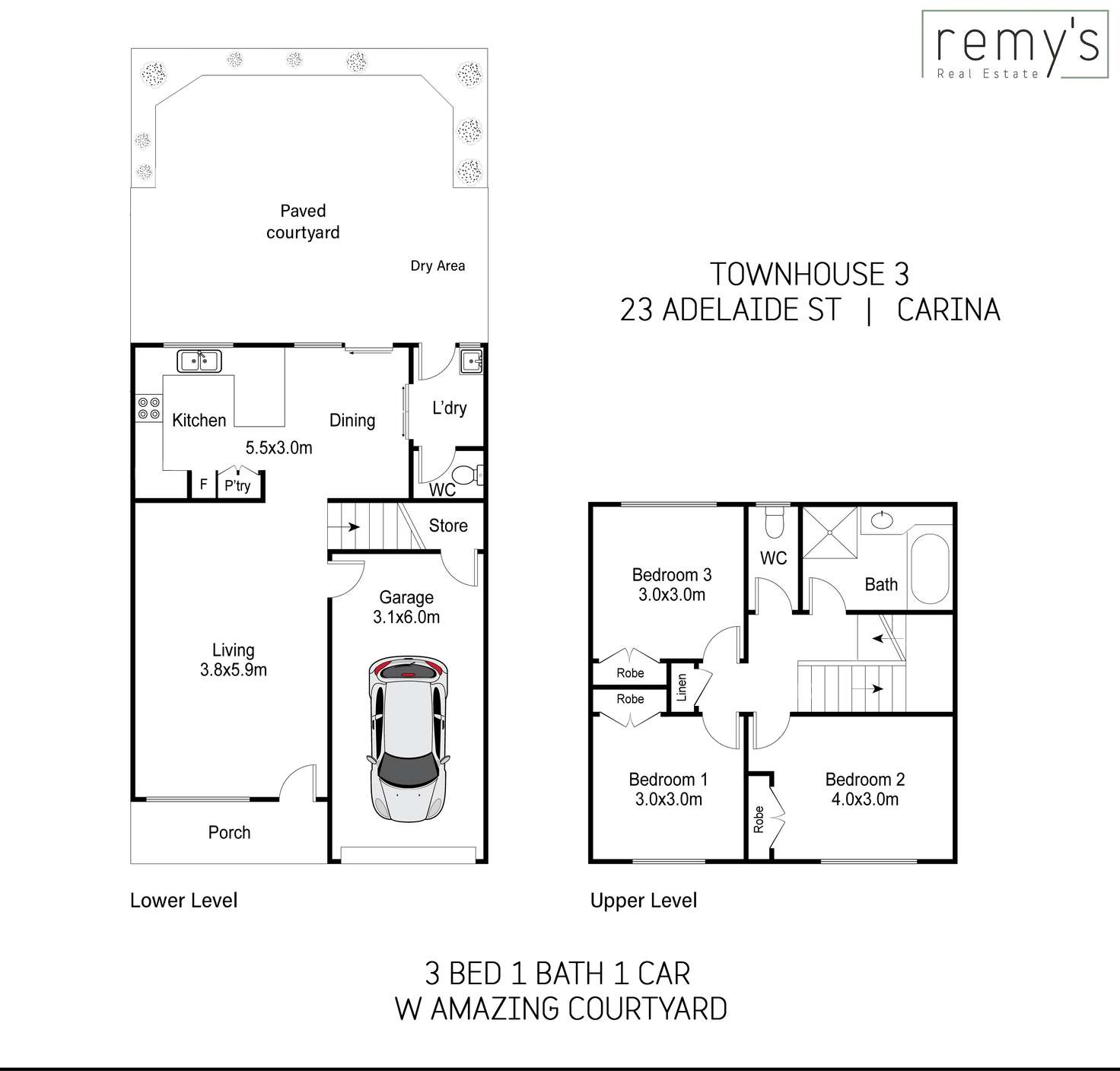 Floorplan of Homely townhouse listing, 3/23 Adelaide Street, Carina QLD 4152