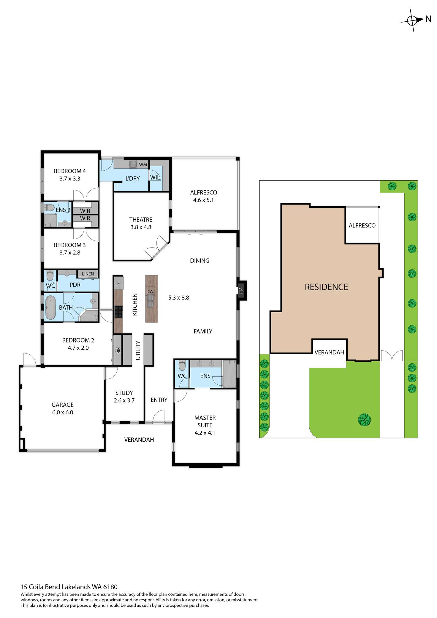 Floorplan of Homely house listing, 15 Coila Bend, Lakelands WA 6180