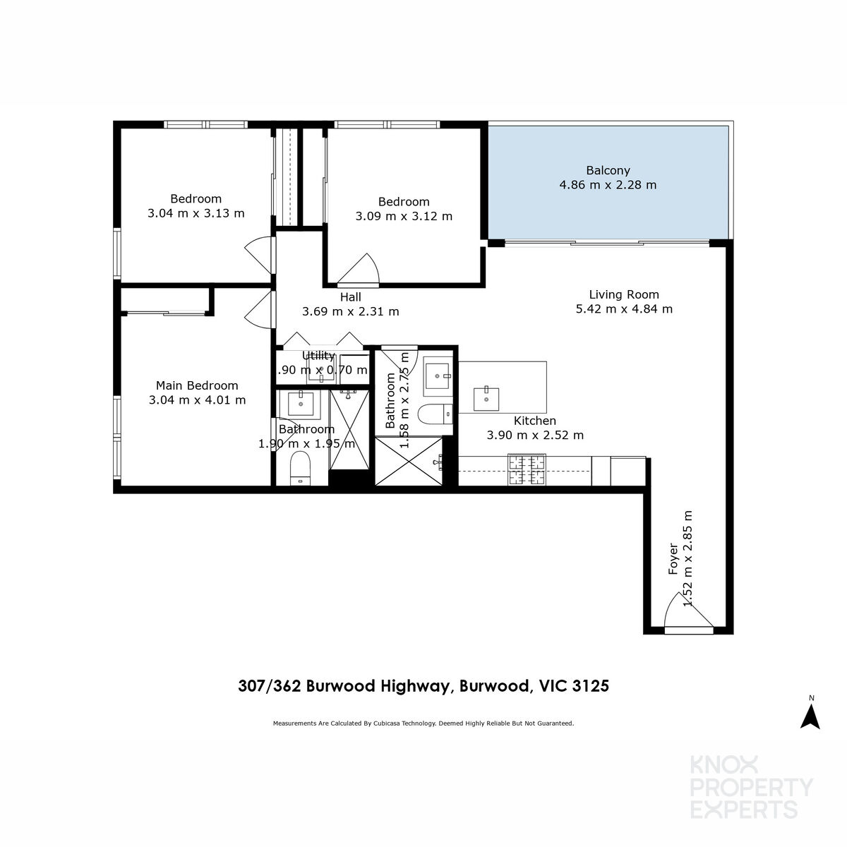Floorplan of Homely apartment listing, 307/362 Burwood Highway, Burwood VIC 3125