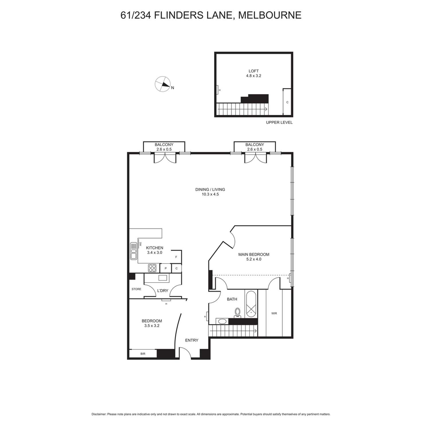 Floorplan of Homely apartment listing, 61/234 Flinders Lane, Melbourne VIC 3000