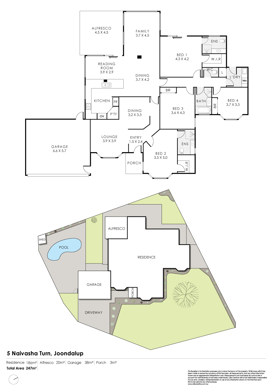 Floorplan of Homely house listing, 5 Naivasha Turn, Joondalup WA 6027