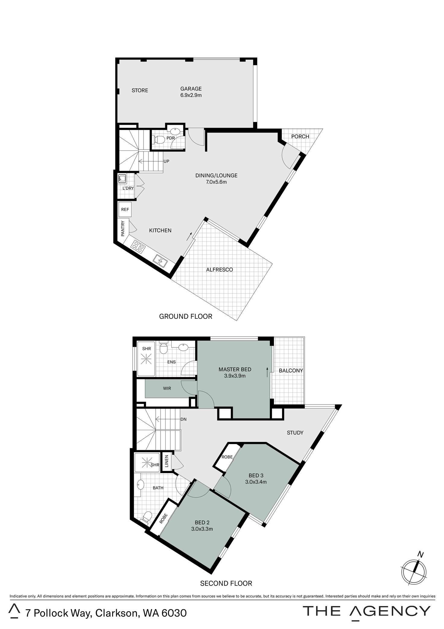 Floorplan of Homely townhouse listing, 7 Pollock Way, Clarkson WA 6030