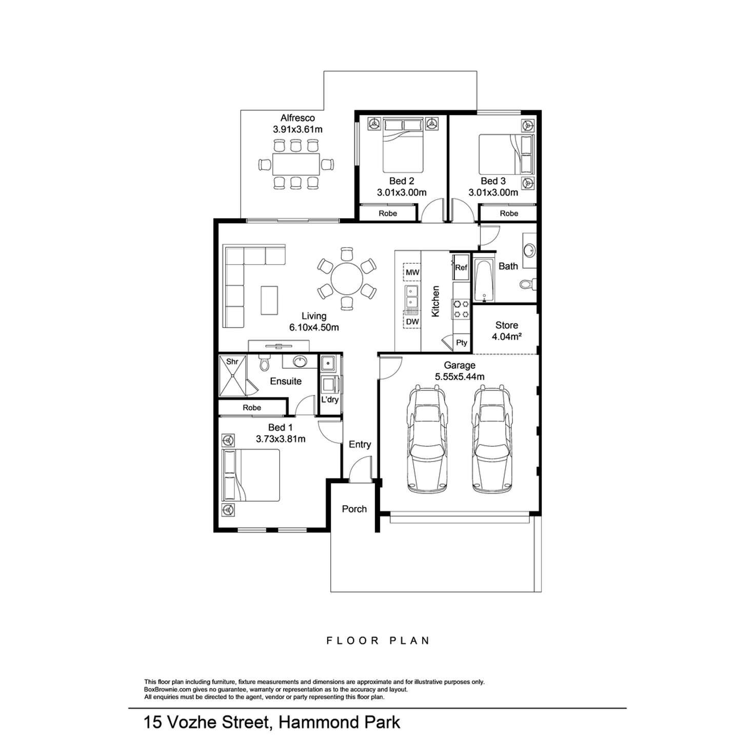 Floorplan of Homely house listing, 15 Vozhe Street, Hammond Park WA 6164